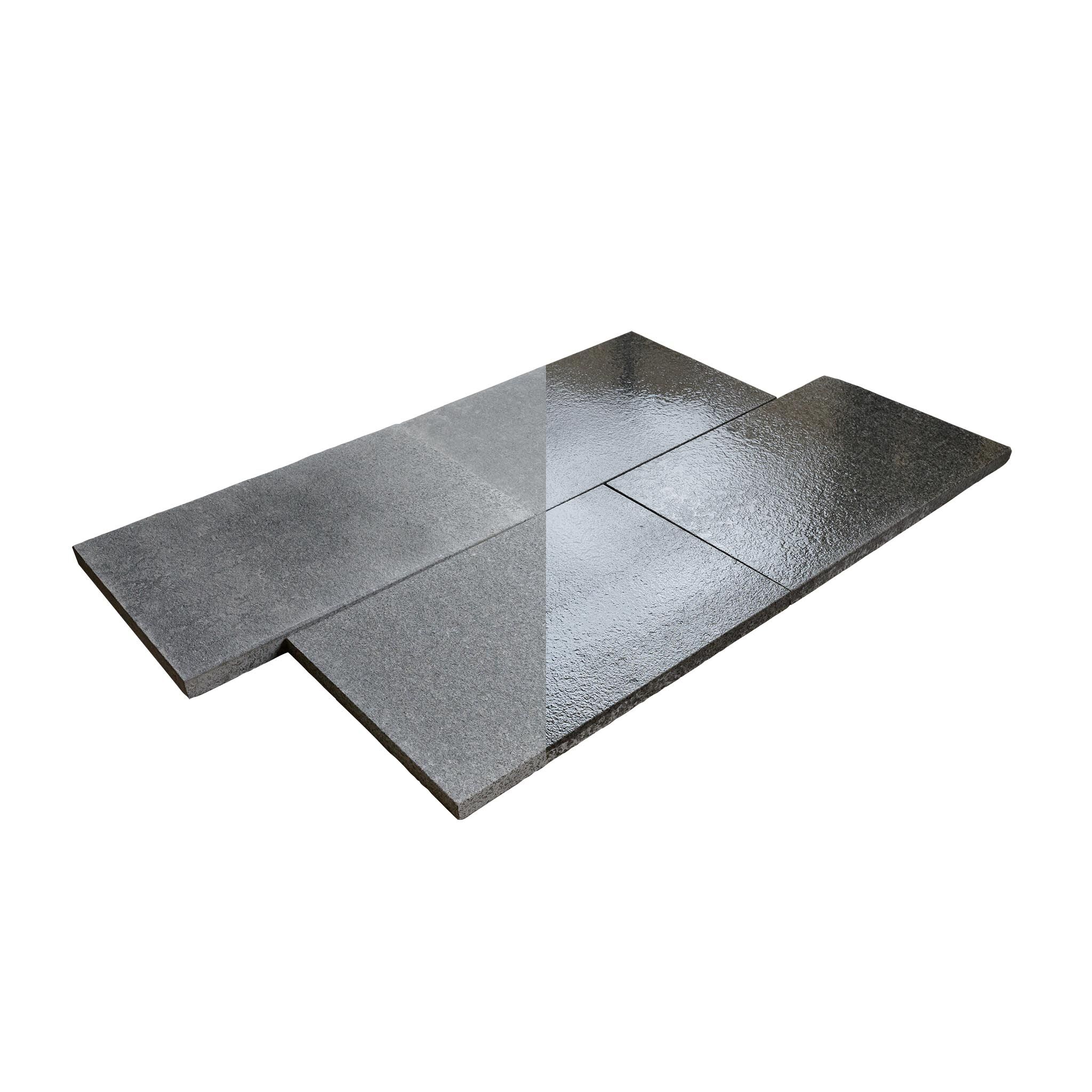 Terrassenplatten, Gabbro schwarz geflammt & gestrahlt, 60x40x3 cm