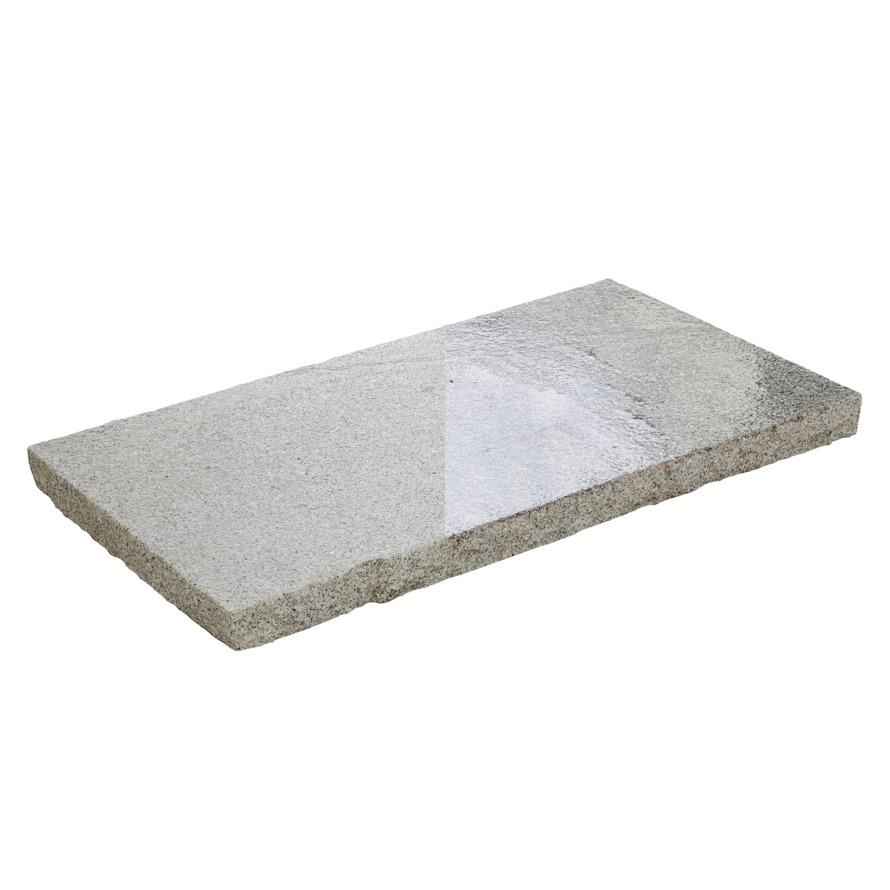 Terrassenplatten, Granit grau (Krustenplatten) geflammt, 100x0,5-1,20x0,06 cm