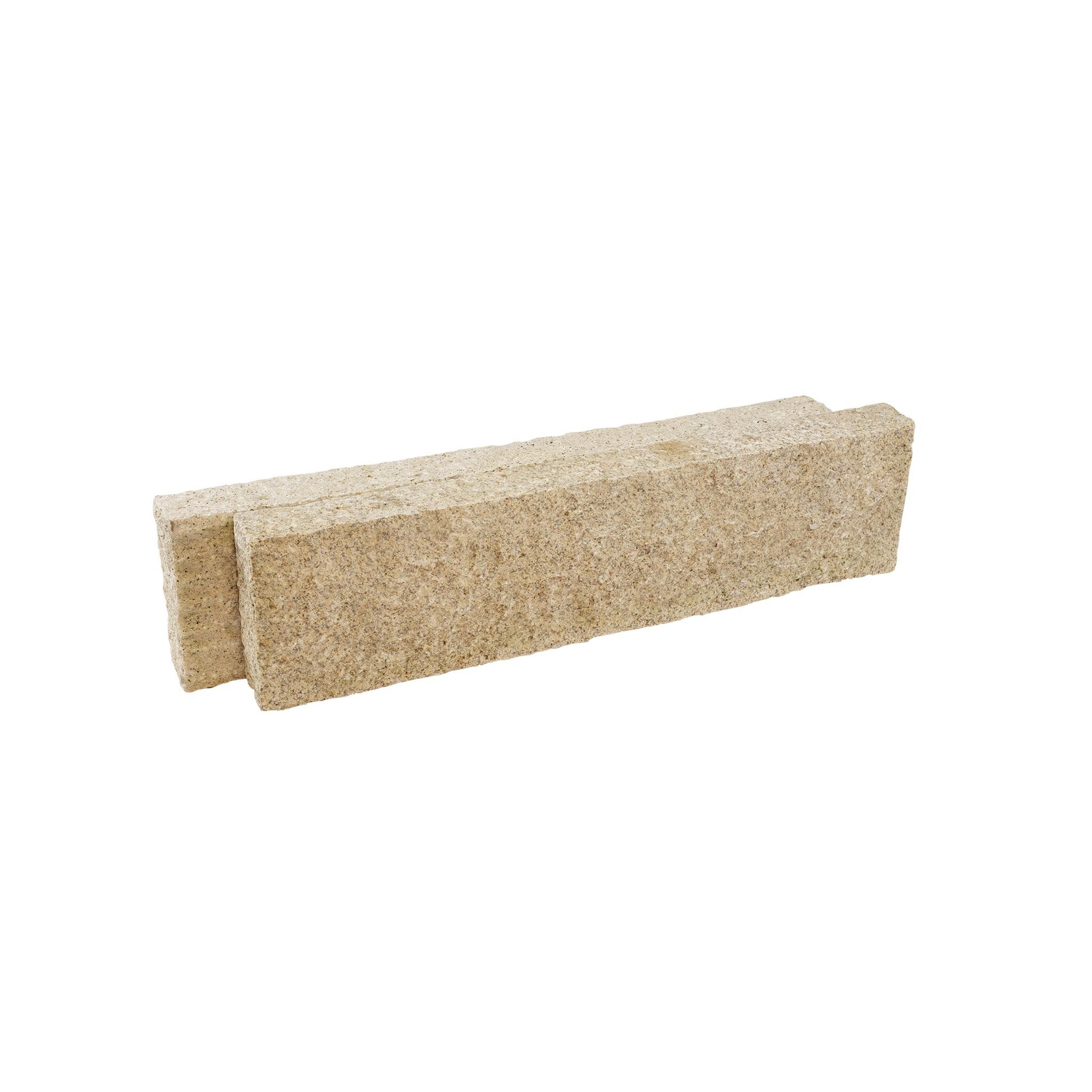 Kantenstein, Granit gelb (Camel) gespalten, 8x25-28x90-110 cm