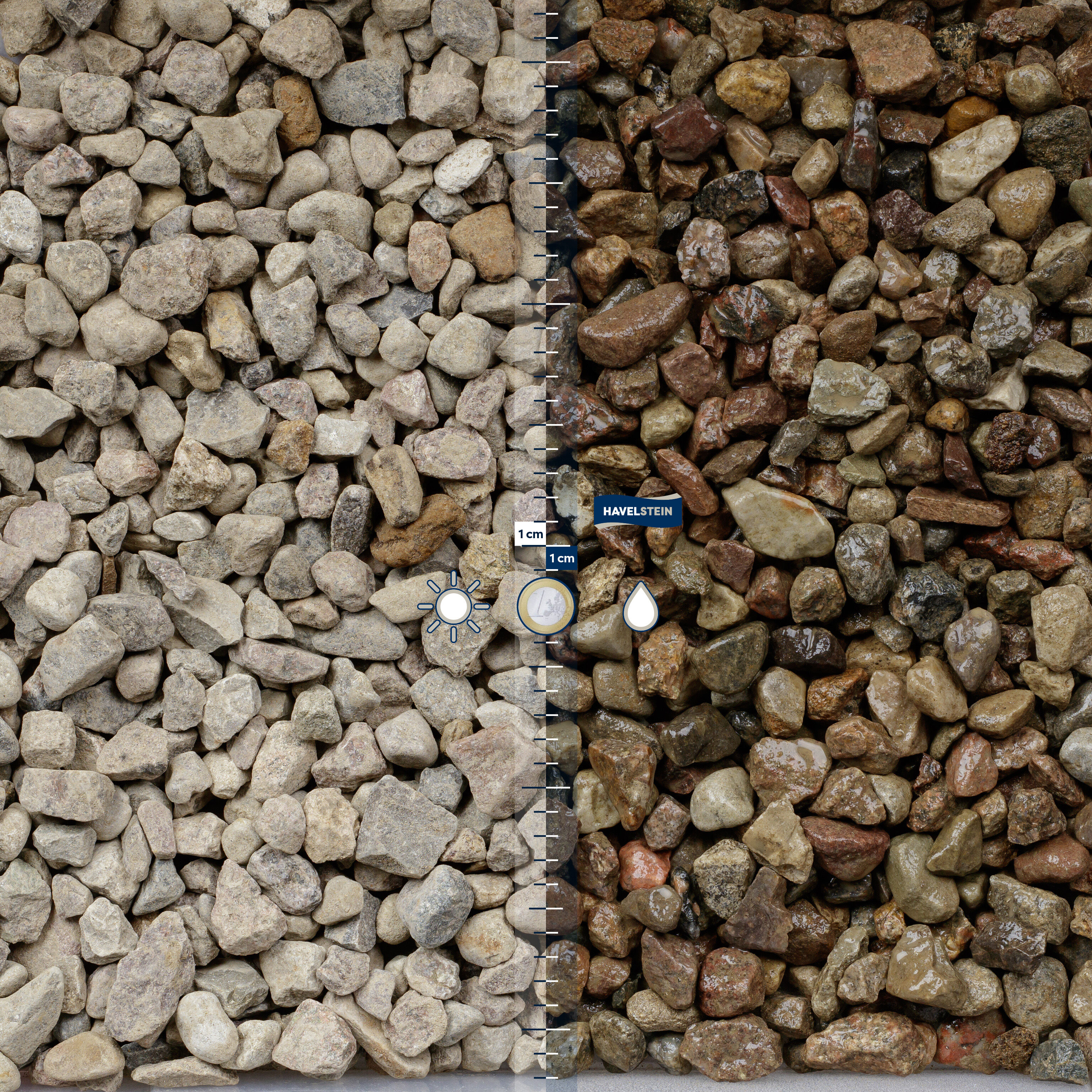 Drainage- und Filterkies bunt, gewaschen, 16/32 mm