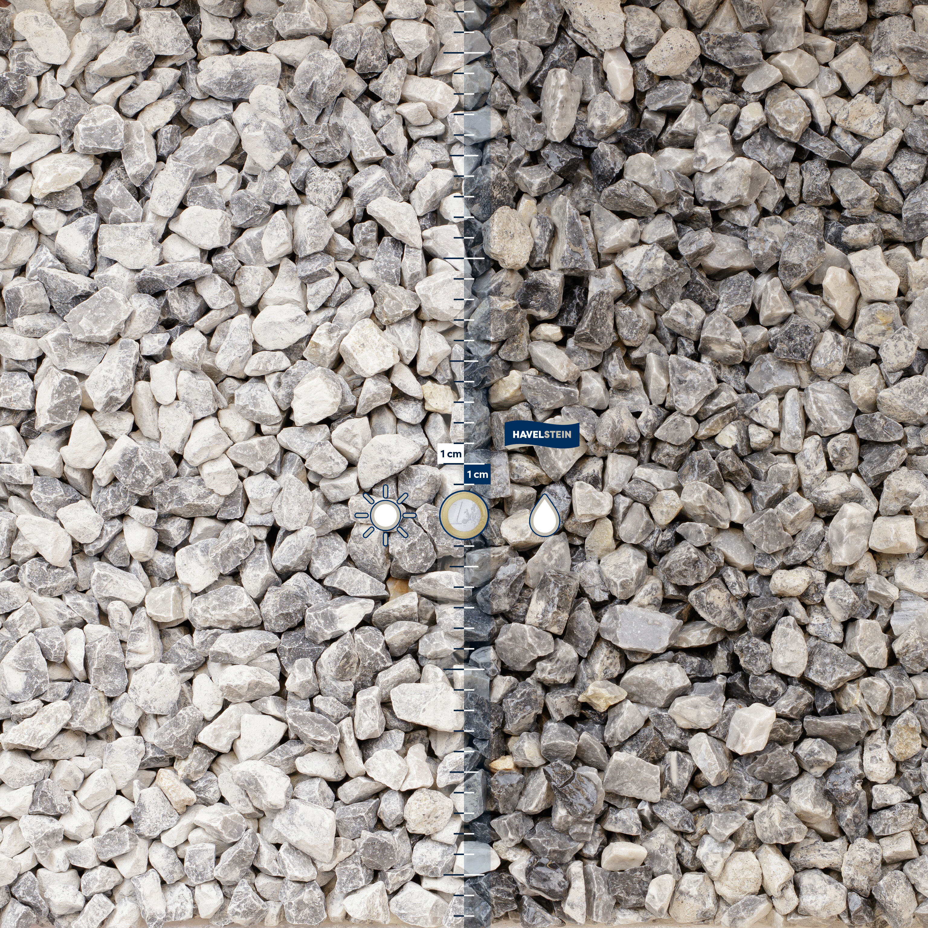 Splitt (gebrochenes Material), Marmor grau/blau, 16/32 mm