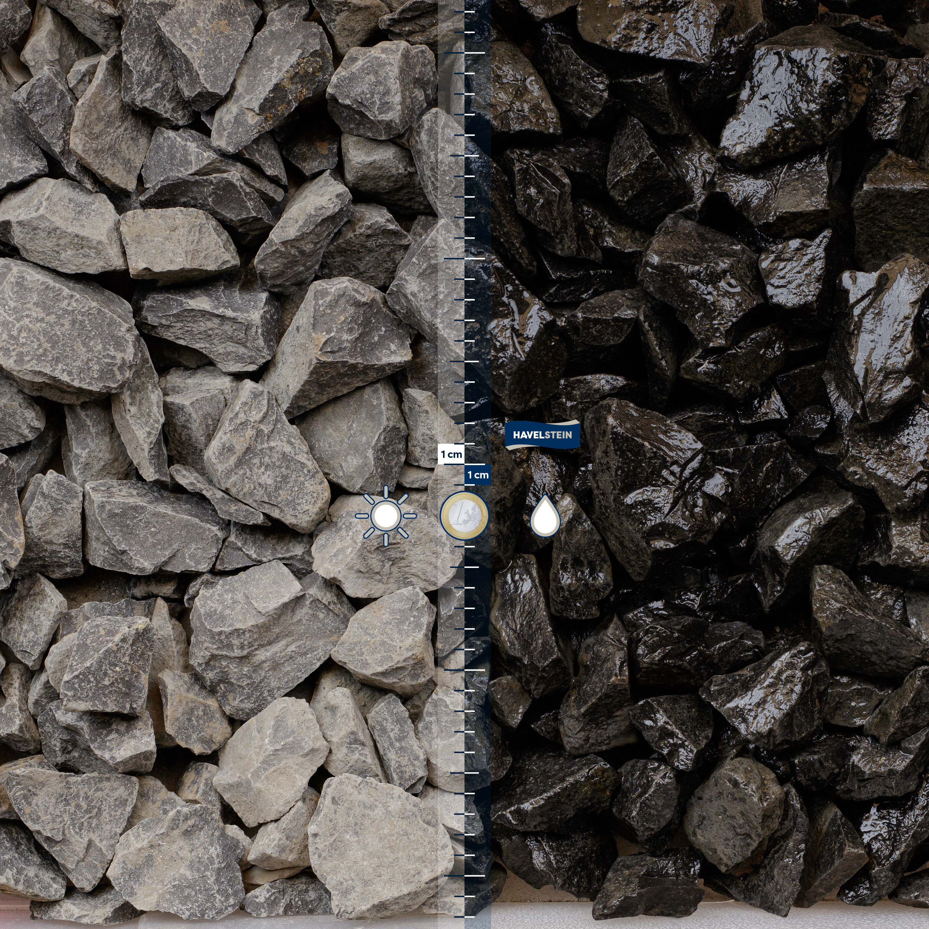 Schotter (gebrochenes Material), Basalt anthrazit, 31,5/63 mm