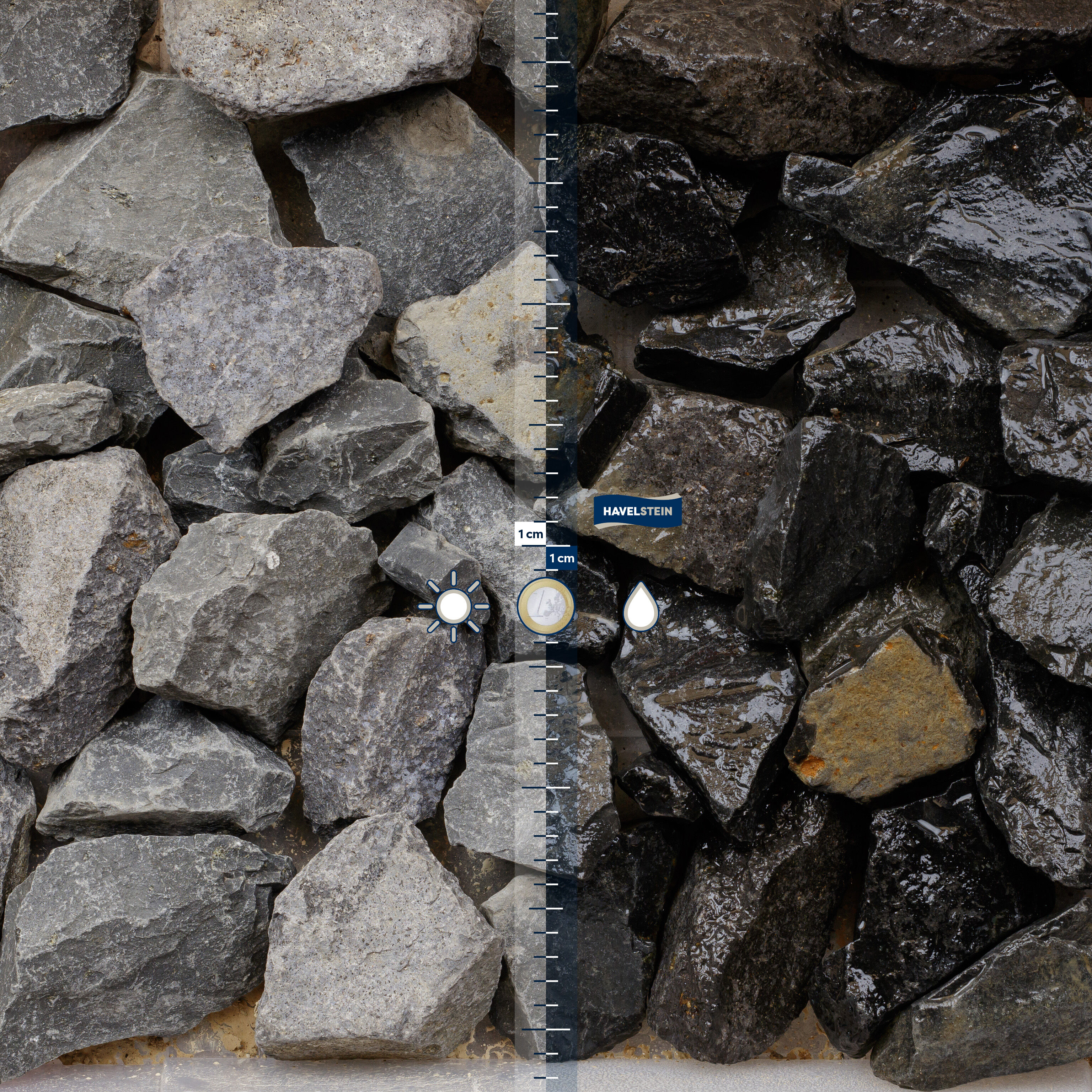 Wasserbausteine (DIN EN 13383 / TLW 2003), Basalt anthrazit/braun, 63/125 mm