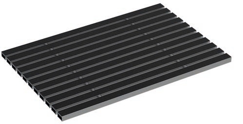 SELF komfort Schuhabstreiferkasten Abdeckrost Alu mit Gumistreifen anthrazit - 100x50cm