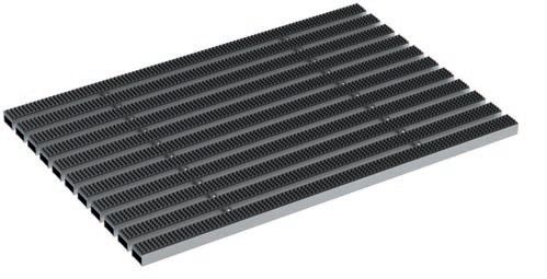 SELF komfort Schuhabstreiferkasten Abdeckrost Alu mit Gumistreifen schwarz - 60x40cm