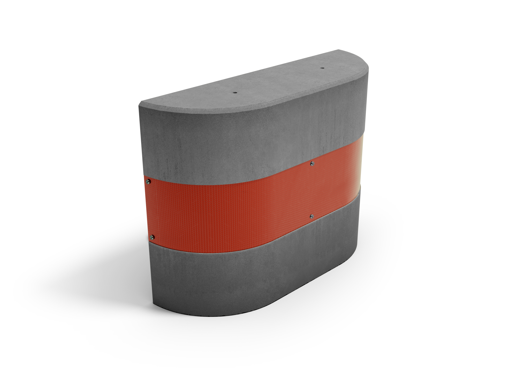 Anfahrschutzpoller R3 250x800x600 mm grau mit Reflexfolie rot