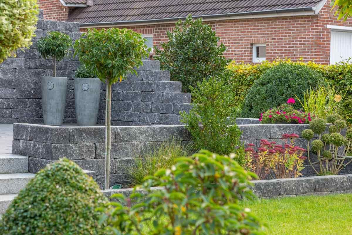 Mauerstein, TERRA ROMA GRANDE, 50x25x15, Endstein Anthrazit