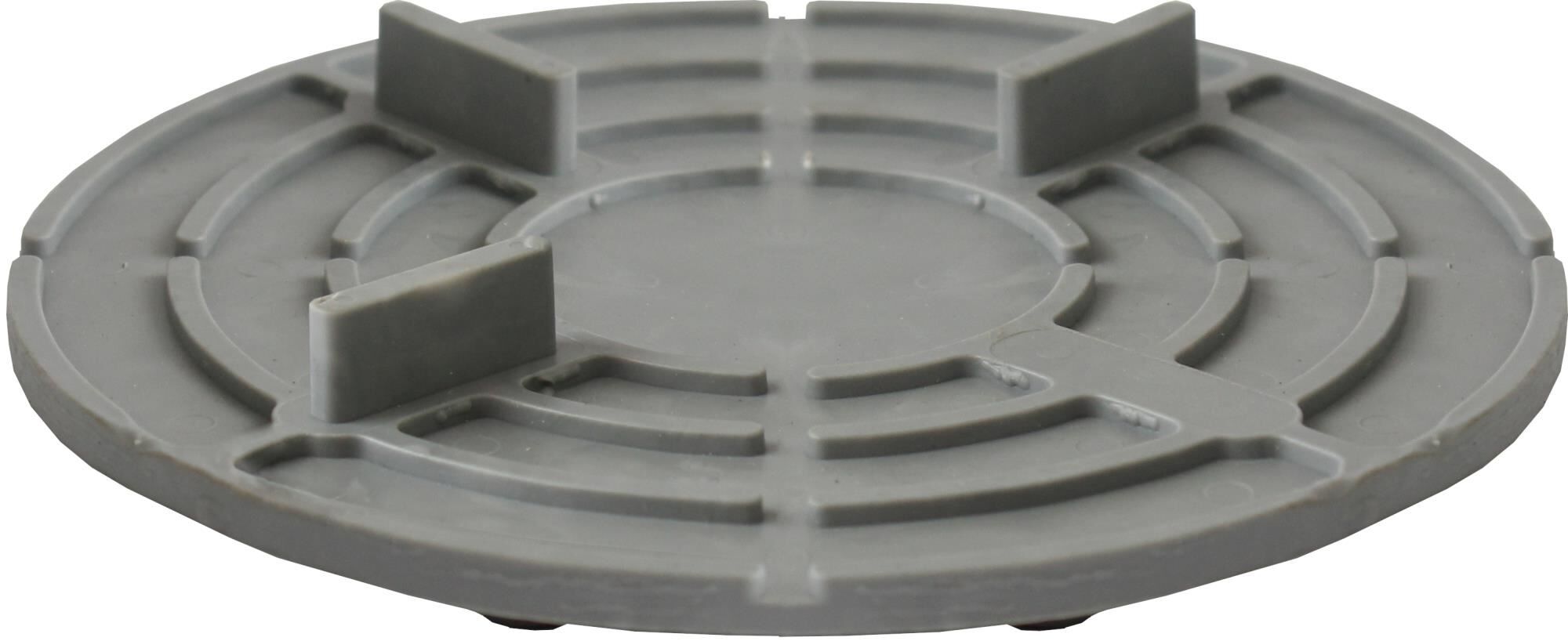 VOLFI-Platte gummierter Kunststoff mit Noppenboden VPN-GKUT, 10 mm Höhe, 4x10 mm Fuge, ⌀140 mm, 3 Stege (20 Stk.)