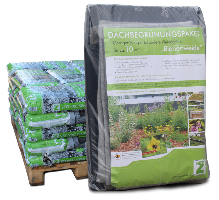 ZinCo Garagen-Begrünungspaket, 10 m², mit Systemerde