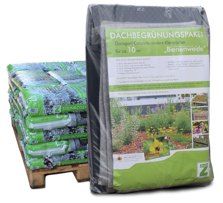 ZinCo Garagen-Begrünungspaket, 10 m², mit Systemerde