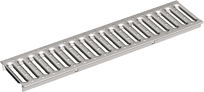 SELF-100 Rinne 0,5 m mit verzinktem Stegrost  Rinnen NW 100 aus Polymerbeton mit Rastverschluss