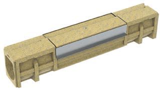 Rinne 125 R.5, gerade, einseitig beschicht- bar, Schlitzdeckel eben  für Kampfbahnen mit höhengleichem Spielfeld