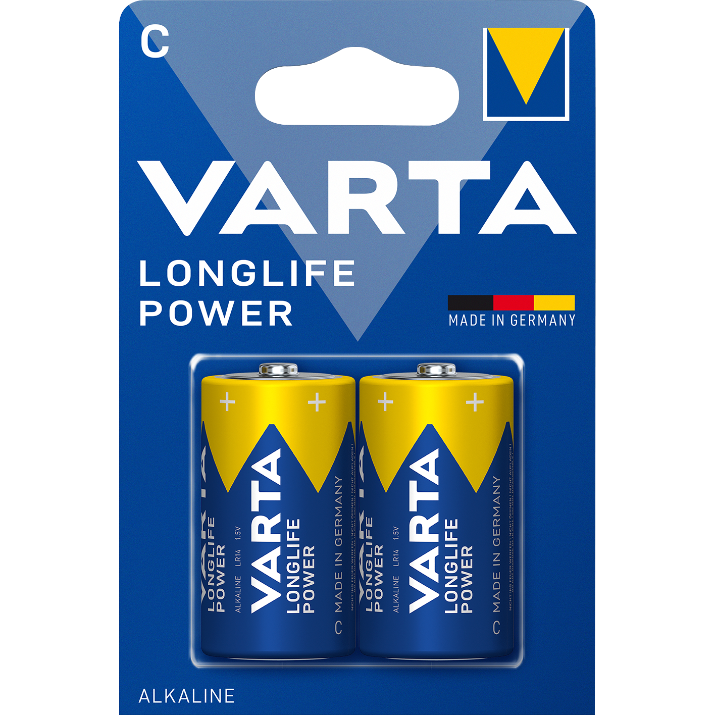 Baby-Batterie VARTA ''Longlife Power'' 1,5 V, Alkaline, Typ C, LR14, 2er-Blister