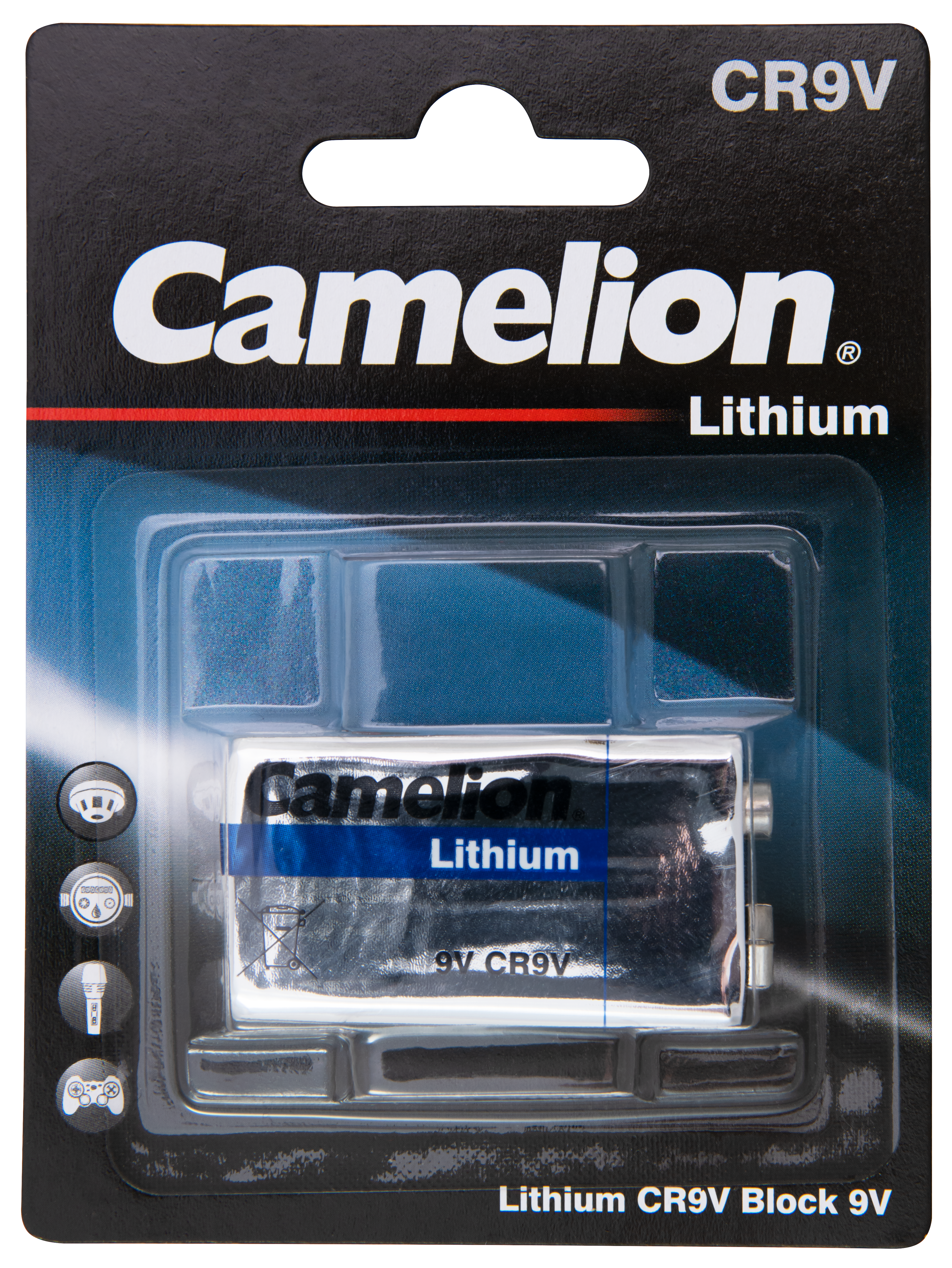 Block-Batterie Camelion Lithium, 9V, Typ CR9V, 1.200mAh, 1er-Blister