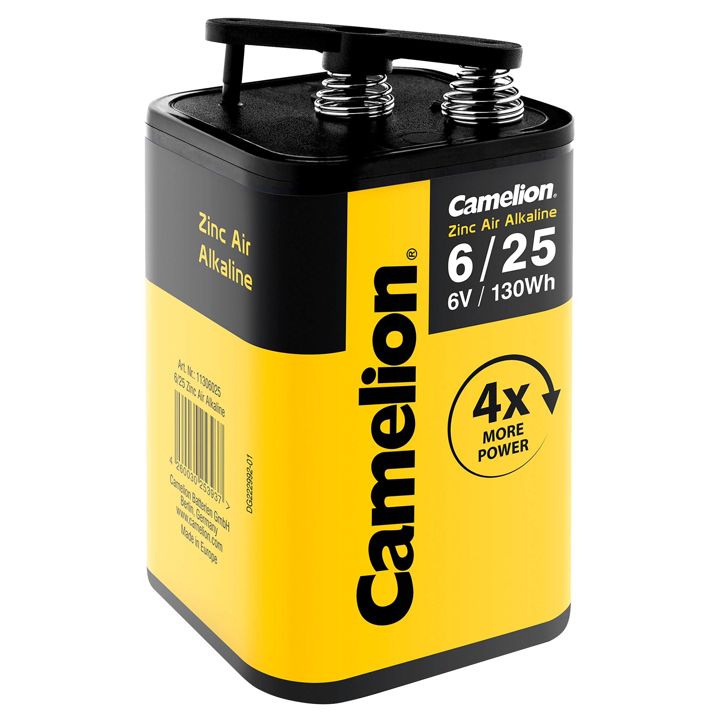 Blockbatterie Zink-Luft Batterie CAMELION, Alkaline, 6V, 4LR25, 25Ah,