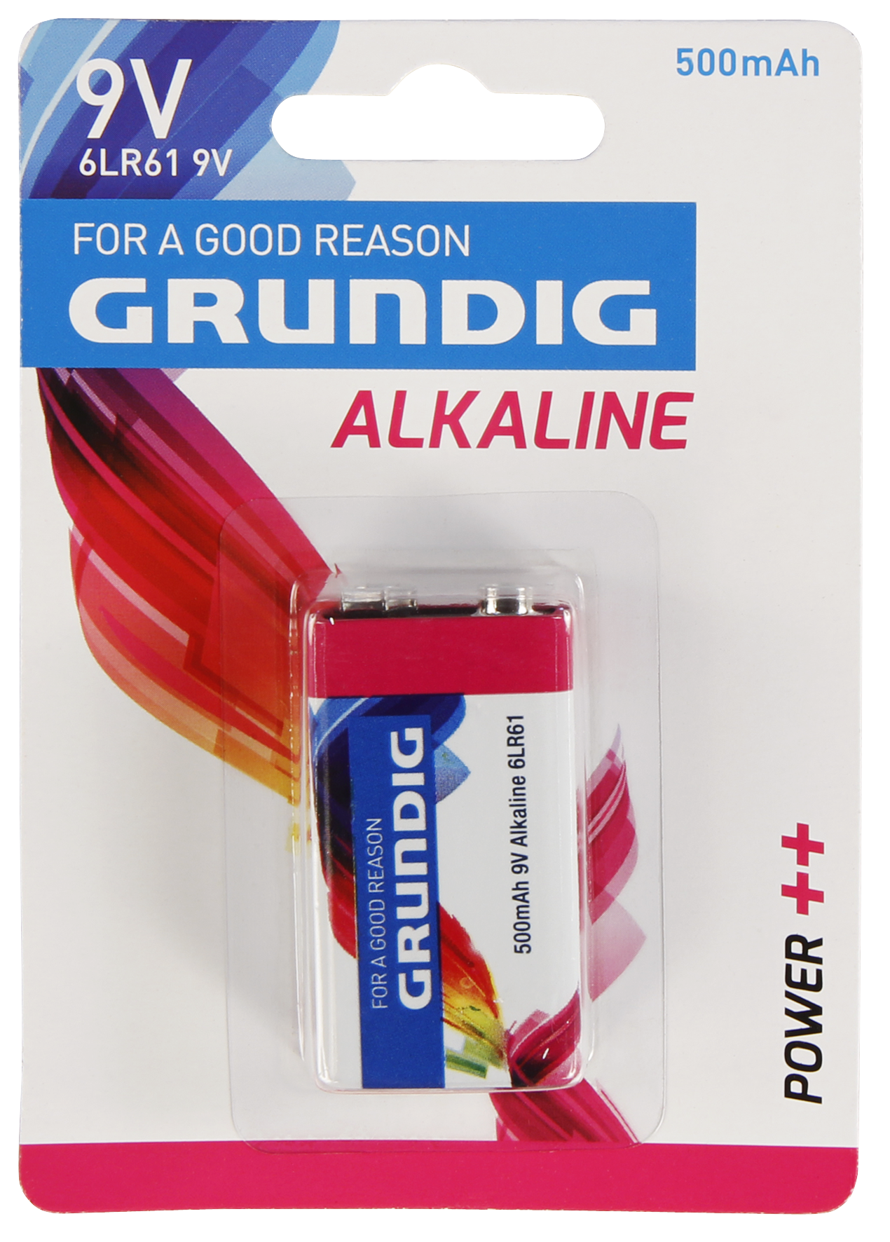 Block-Batterie GRUNDIG Alkaline, 1,5V, Typ 6LR61, 1er-Blister