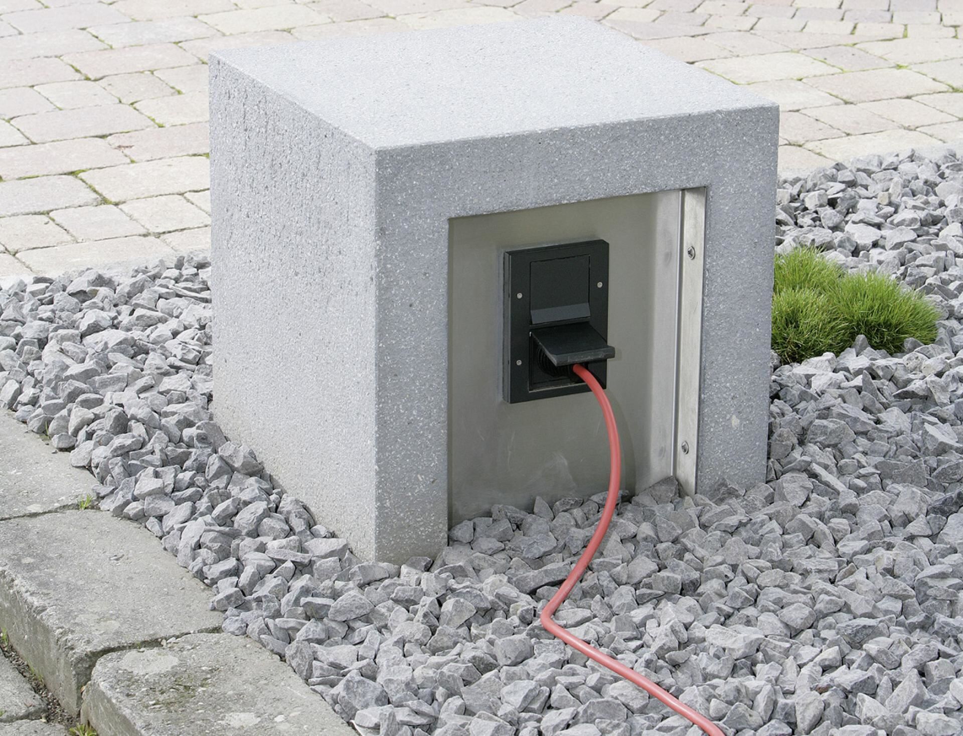 POWER-Stein Wasser- und Strom-Versorgung (45x45x45cm), Schiefergrau II Nr. 16