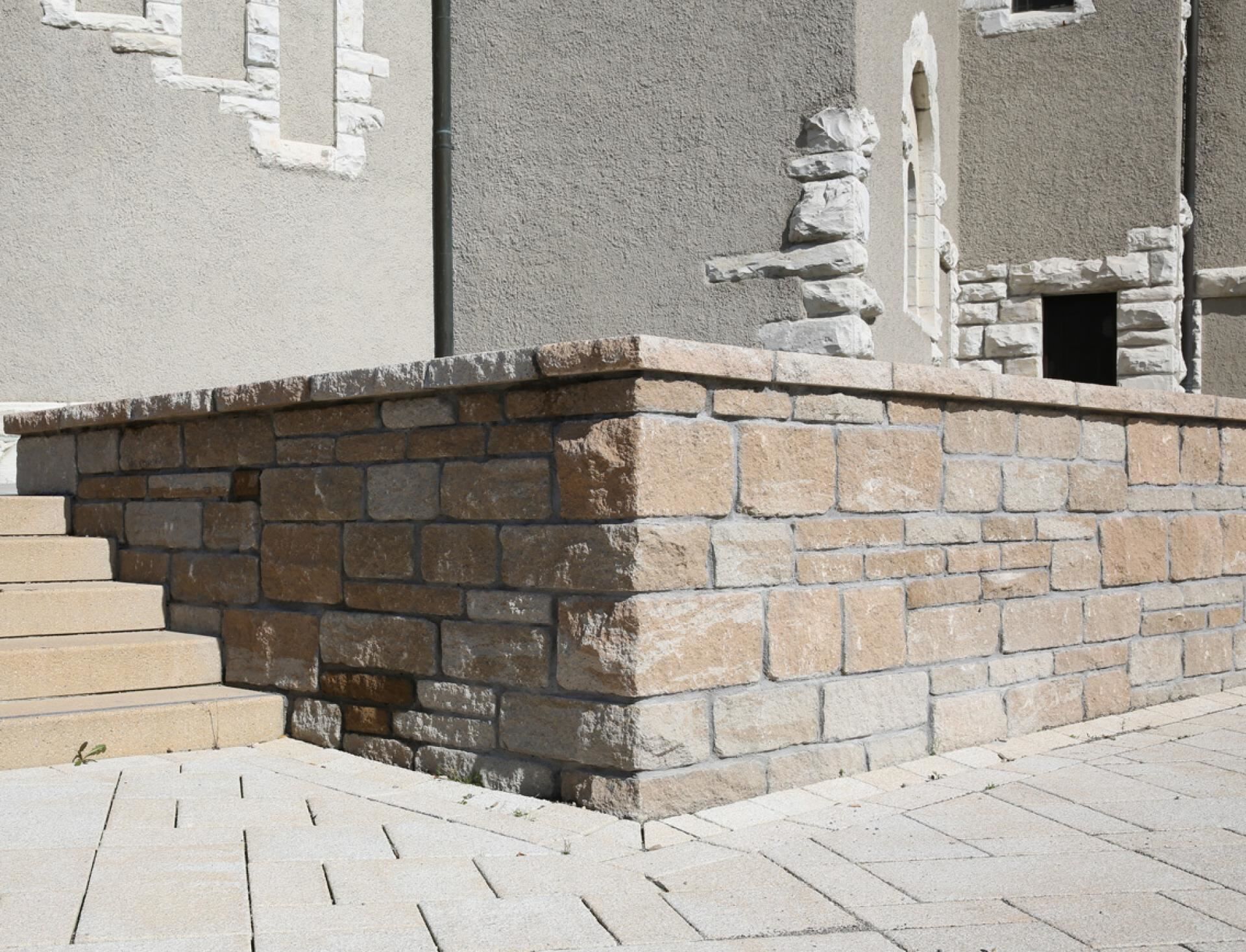 braunsteine Mauern, SANTURO® LANDHAUSMAUER, 300/400/500x250x75/150/225