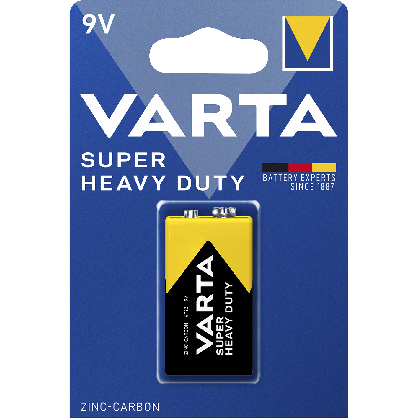 E-Block Batterie VARTA ''Super Heavy Duty'', Zink-Kohle, 6F22, 9V