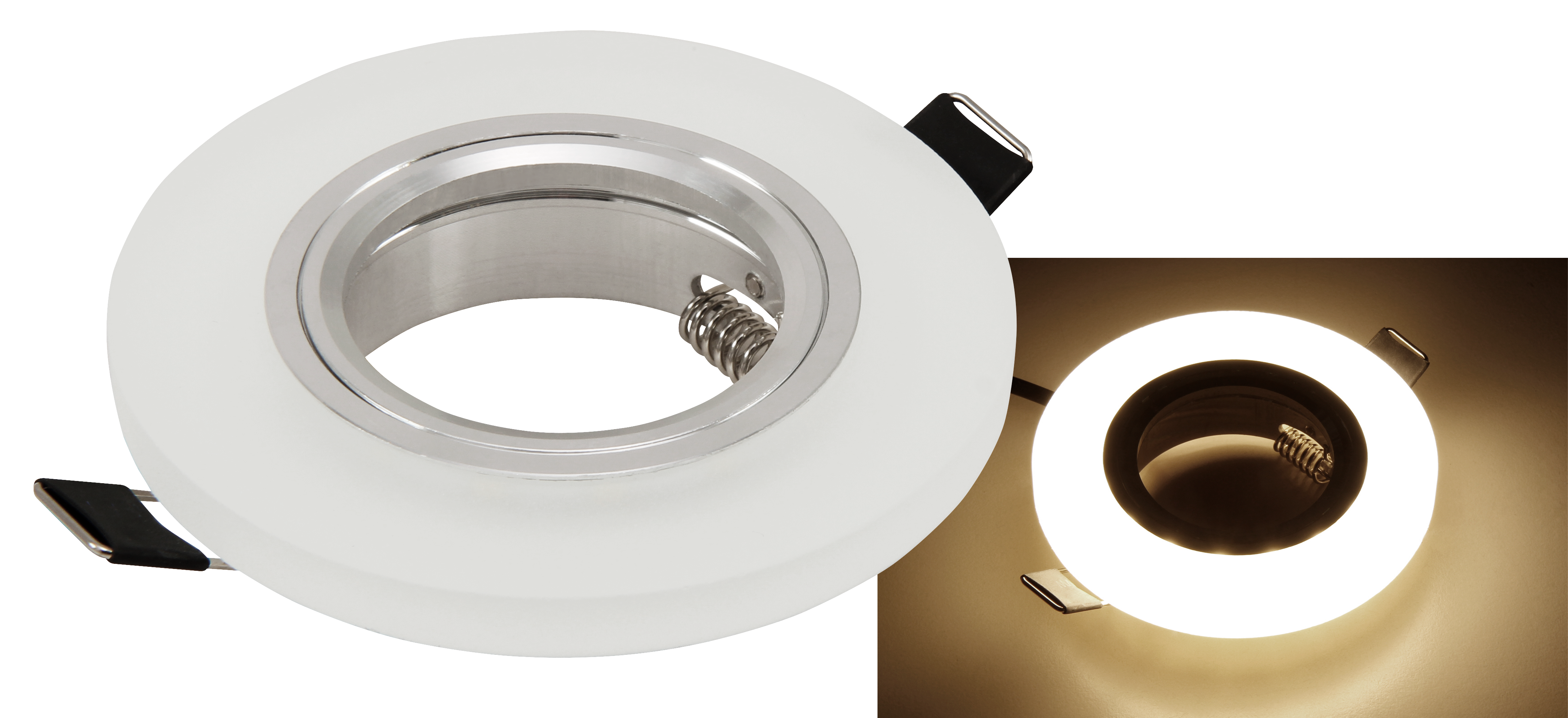Einbaurahmen McShine ''LED-39'' rund, Ø90mm, Glas, mit LED-Beleuchtung