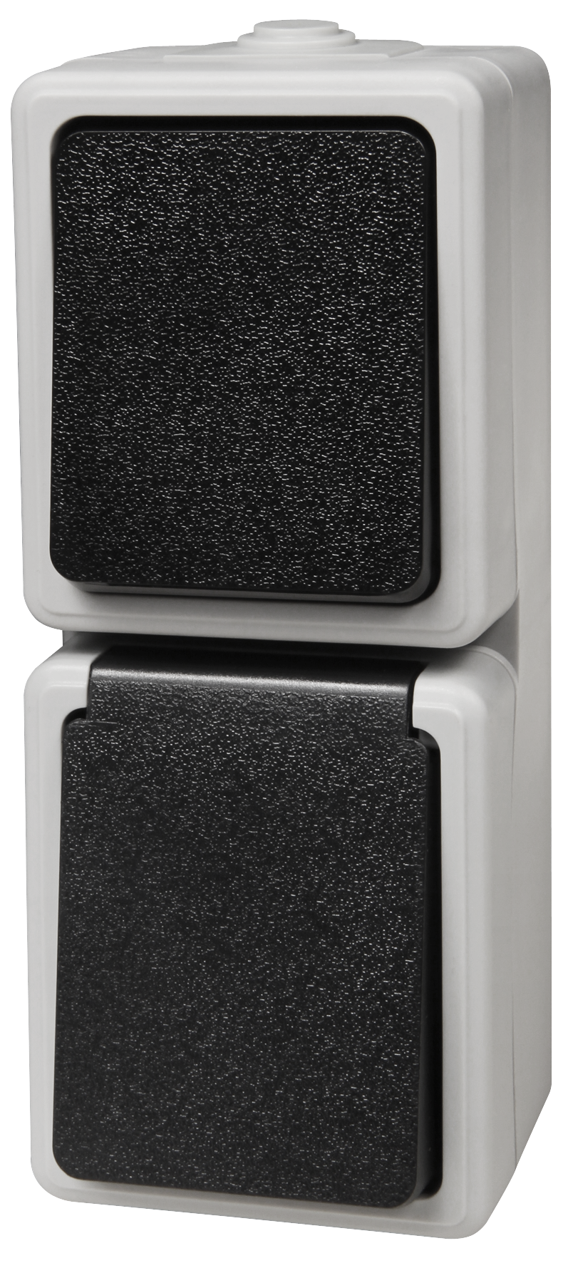 Feuchtraum Kombi-Dose McPower ''Taff'', 250V~, Schalter+Steckdose, IP44, AP, grau