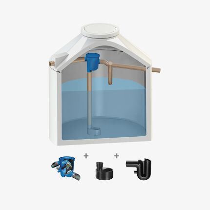 FUCHS Aqualith Betonzisterne - Komplettpaket combi - 10,2 m3 Speichervolumen