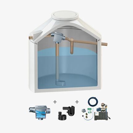 FUCHS Aqualith Betonzisterne - Komplettpaket eco - 7,8 m3 Speichervolumen