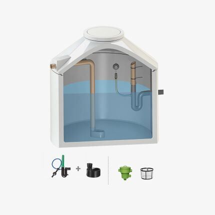 FUCHS Aqualith Betonzisterne - Komplettpaket Retentionszisterne - 8 m3 Speichervolumen