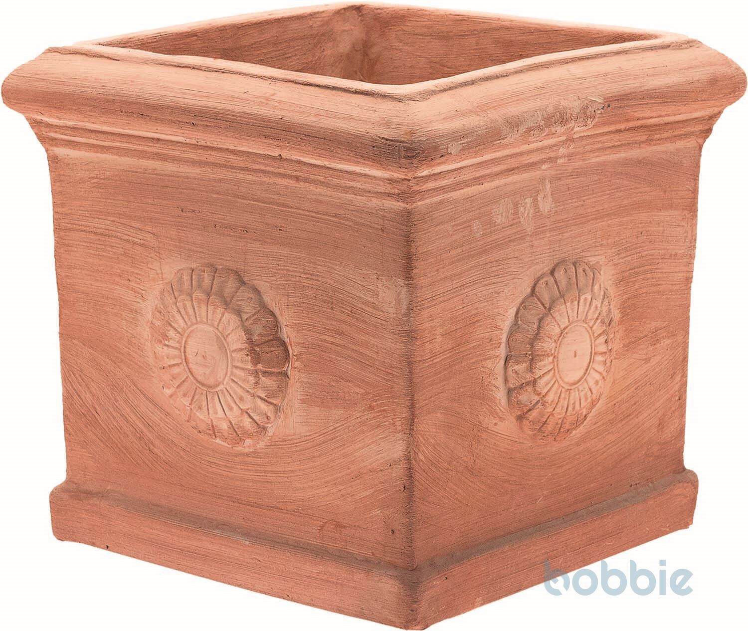 Blumenkasten Kubus mit Rosette - CUBO CON ROSONE CM.25