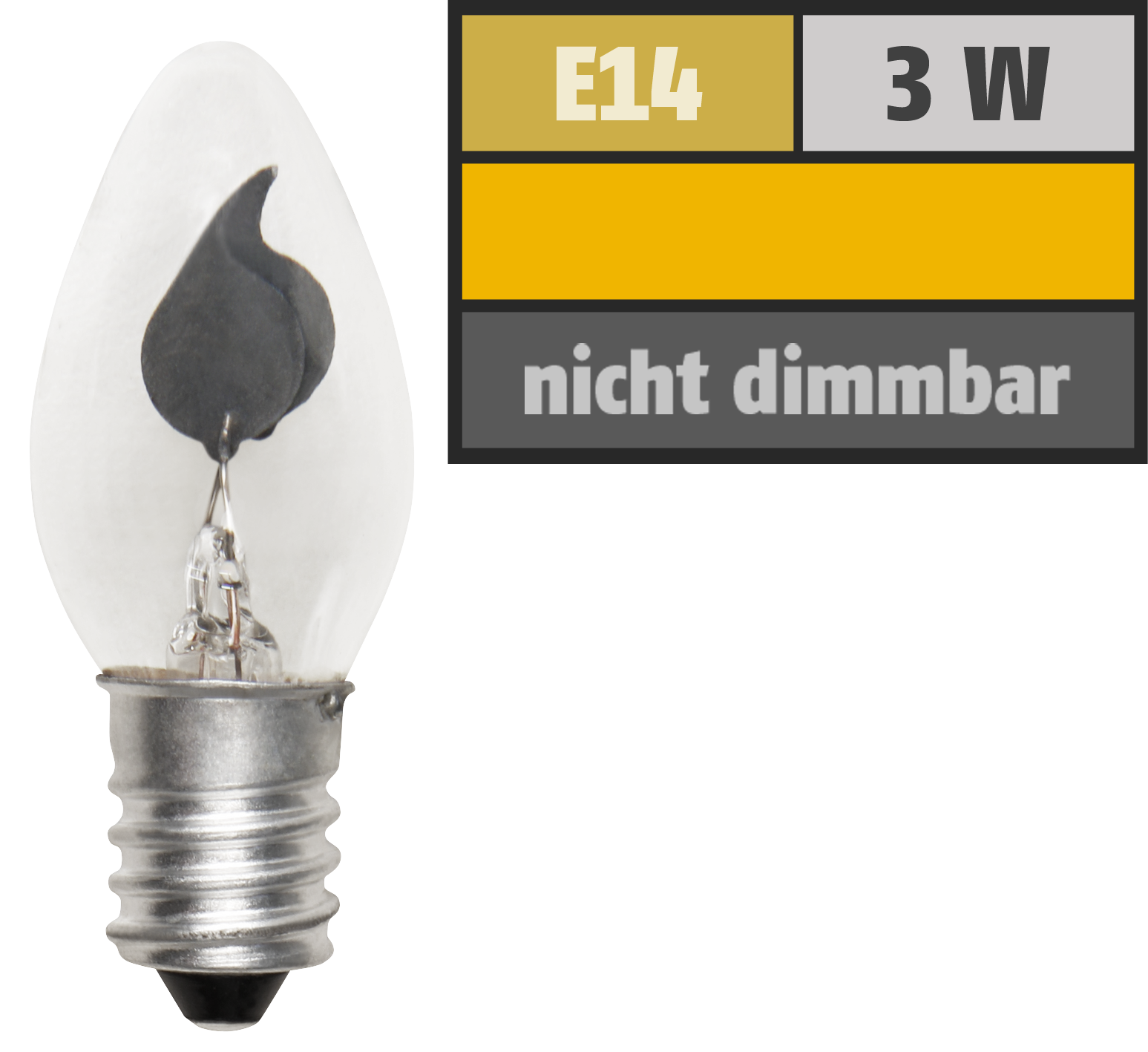 Glühlampe McShine ''Flackernde Kerze'', E14, 230V, 3W