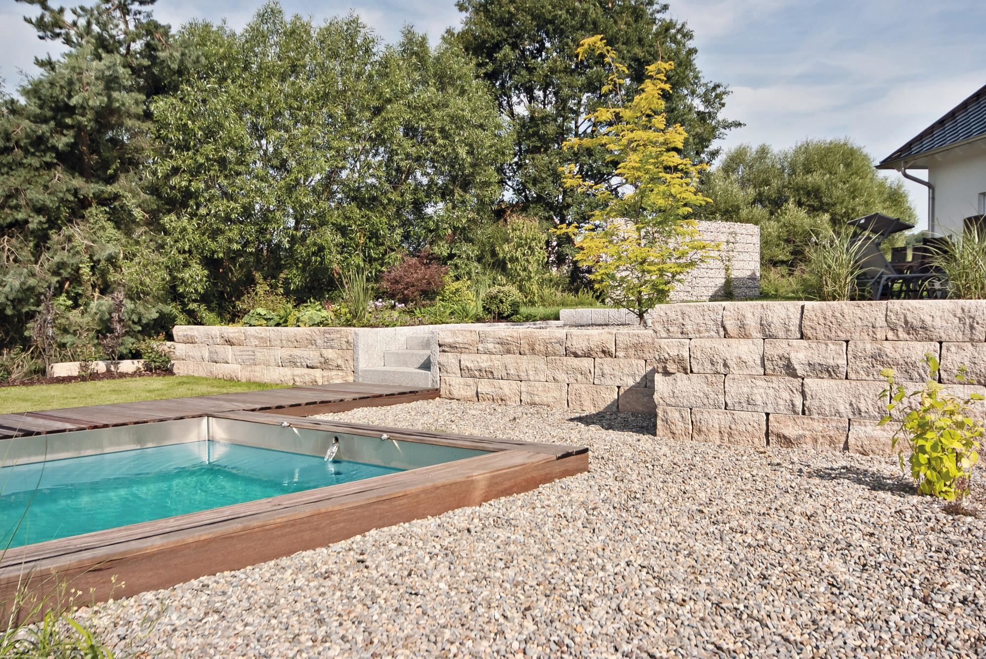 Gartenmauer KLASSIKLINE Abdeckstein linear Sandstein-Beige 480 x 250 x 225 mm