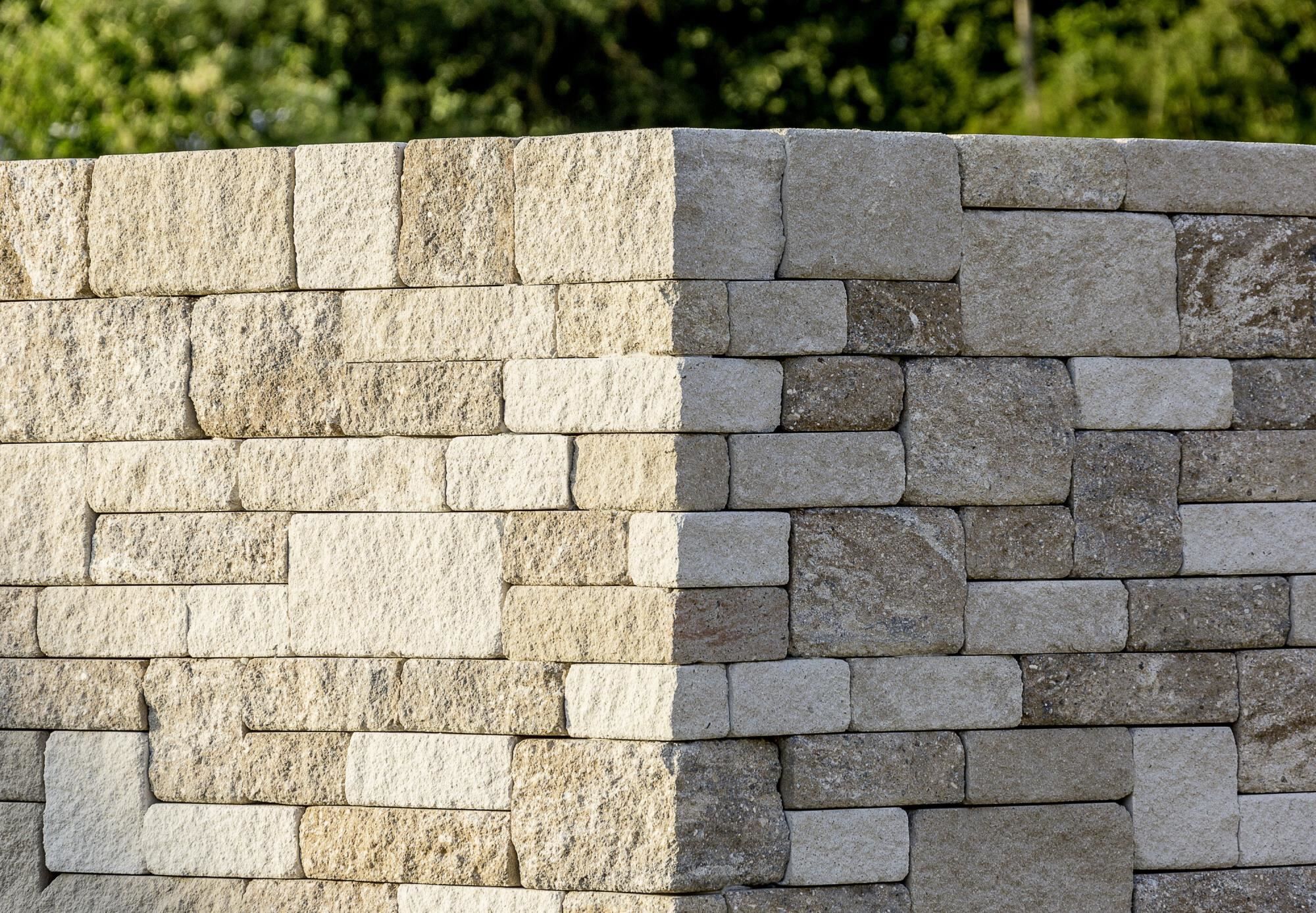 Gartenmauer MOLINALINE antik DTE100 Kalkstein-Mittel Set-Höhe 20 cm