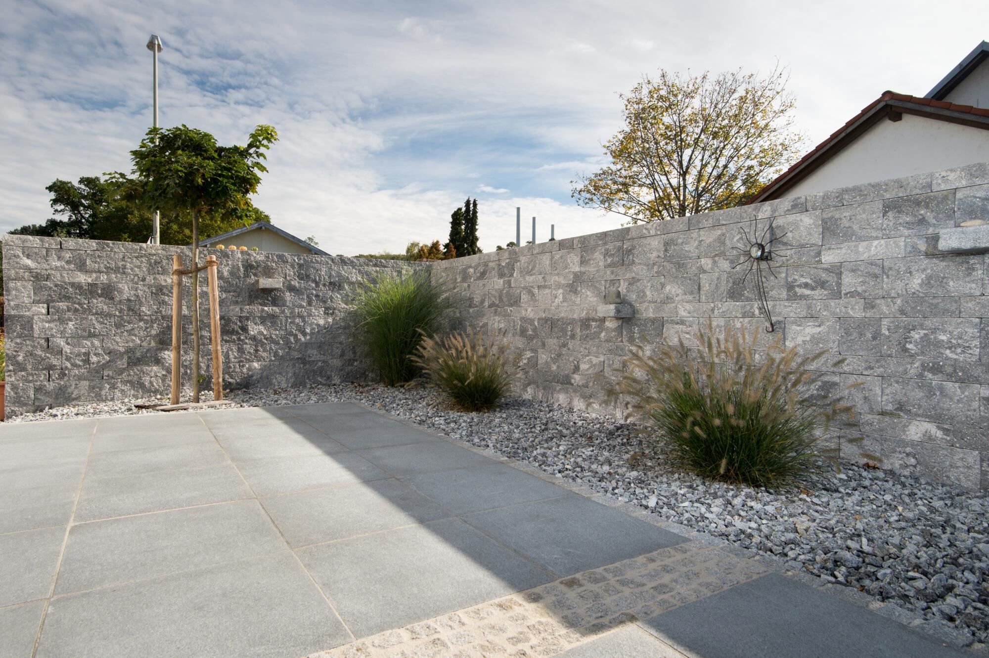 Gartenmauer DECALINE linear DTE100 Grau-Schwarz Set-Höhe 10 cm