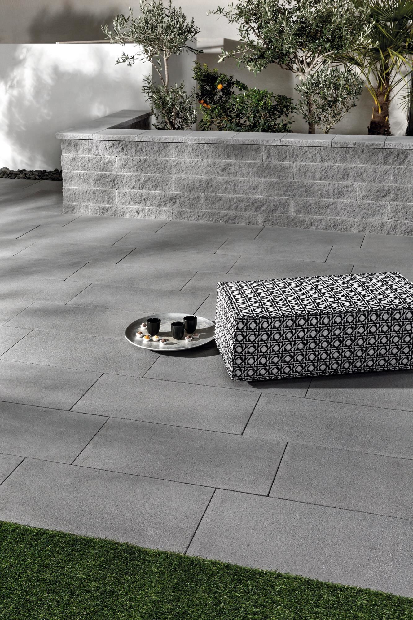 Terrassenplatte MOLINA light ferro soft silco Granit-Dunkel 800 x 400 x 50 mm