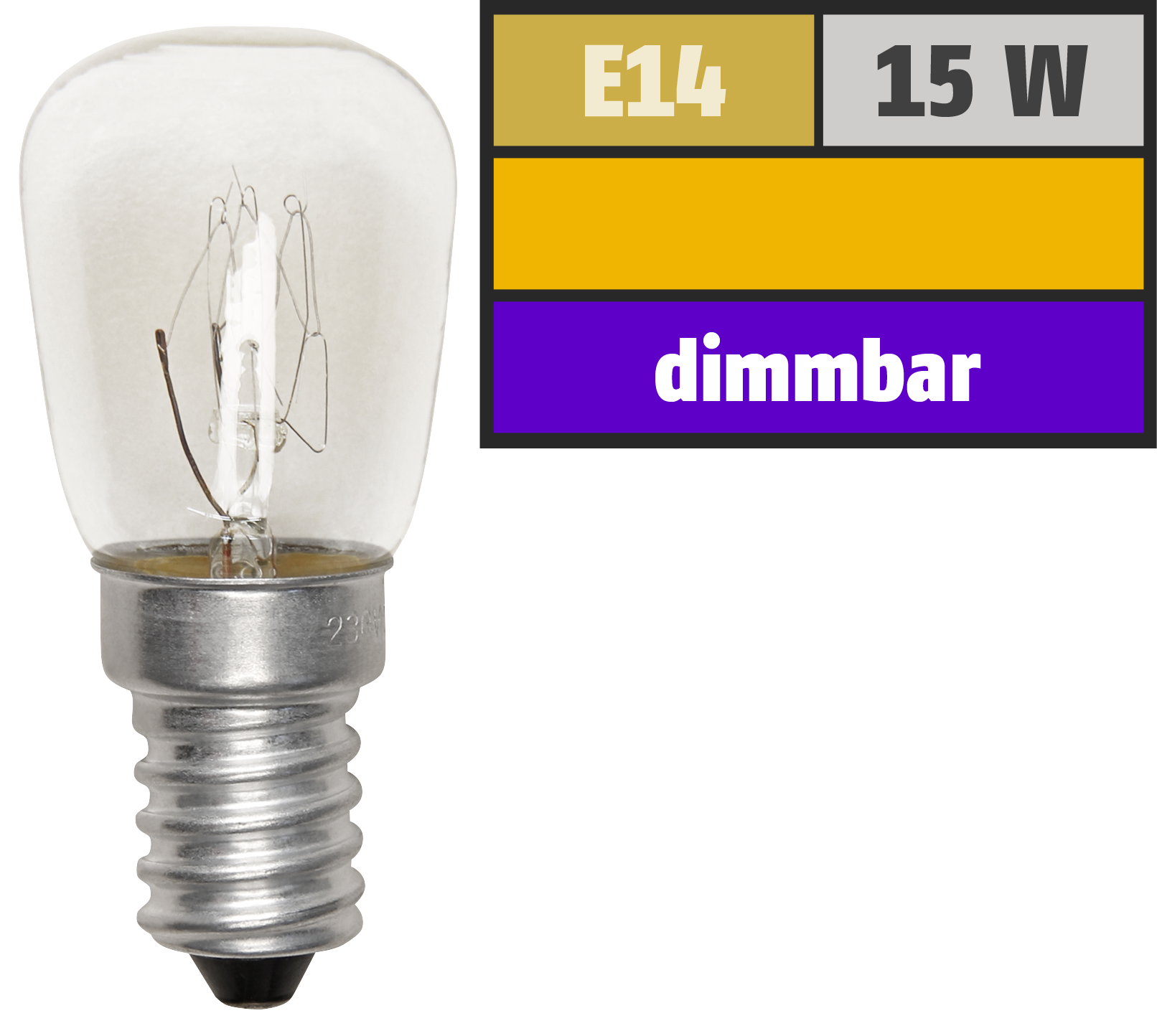 Kühlschrank-Leuchtmittel McShine, E14, 230V, 15W, klar, 110lm