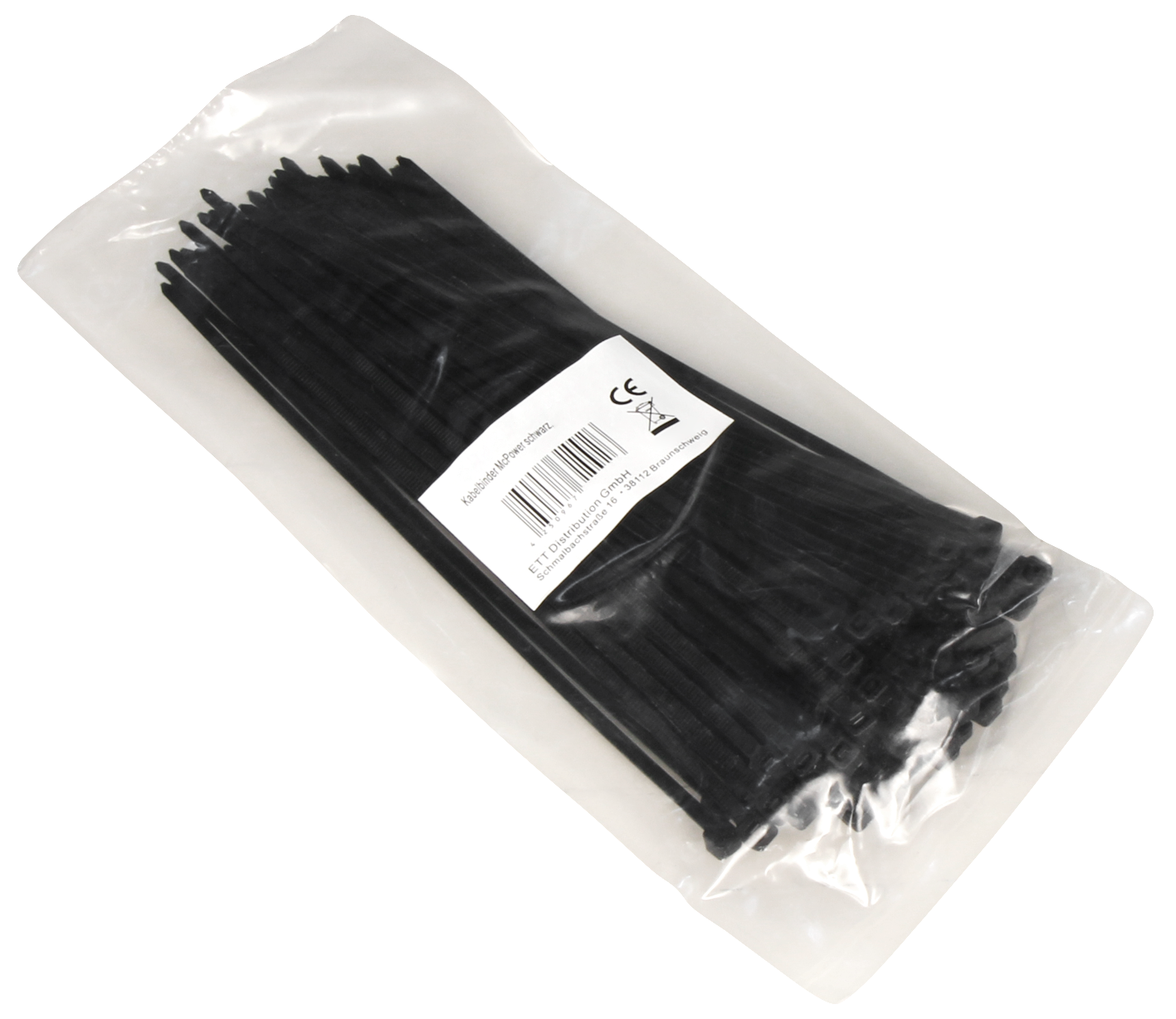 Kabelbinder McPower, schwarz, 200x2,5mm, 100er-Pack, UV beständig