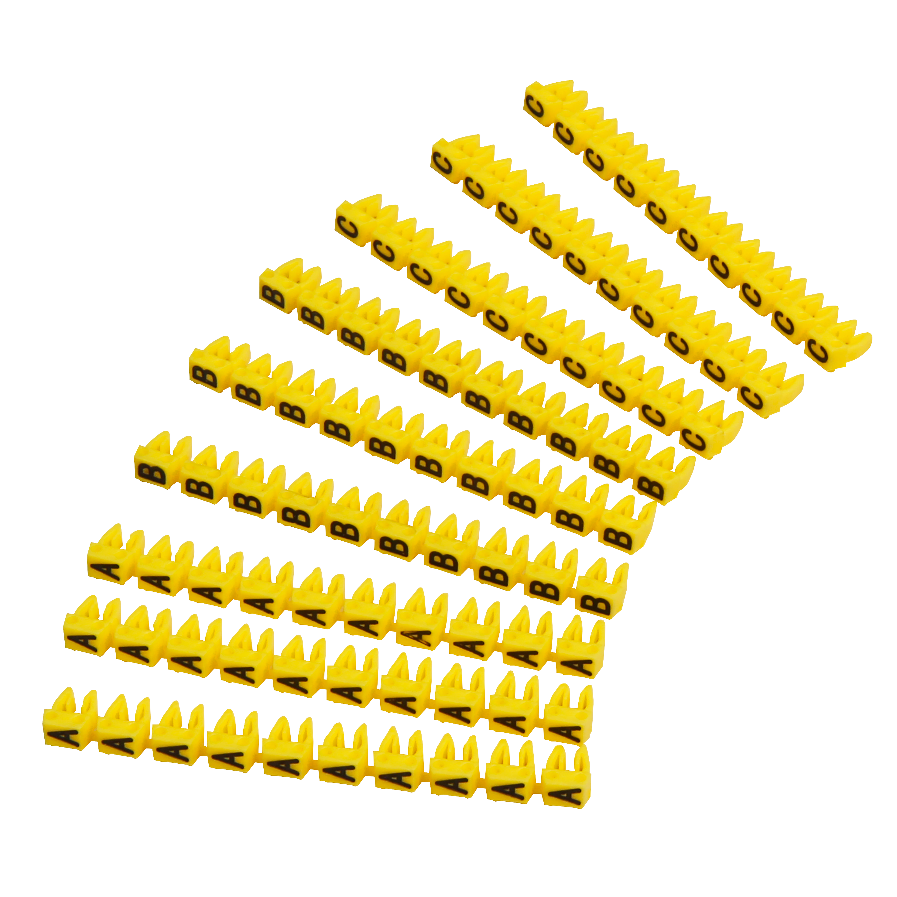 Kabelmarker-Clips McPower, bedruckt mit Buchstaben, Kabeldurchmesser bis 3mm