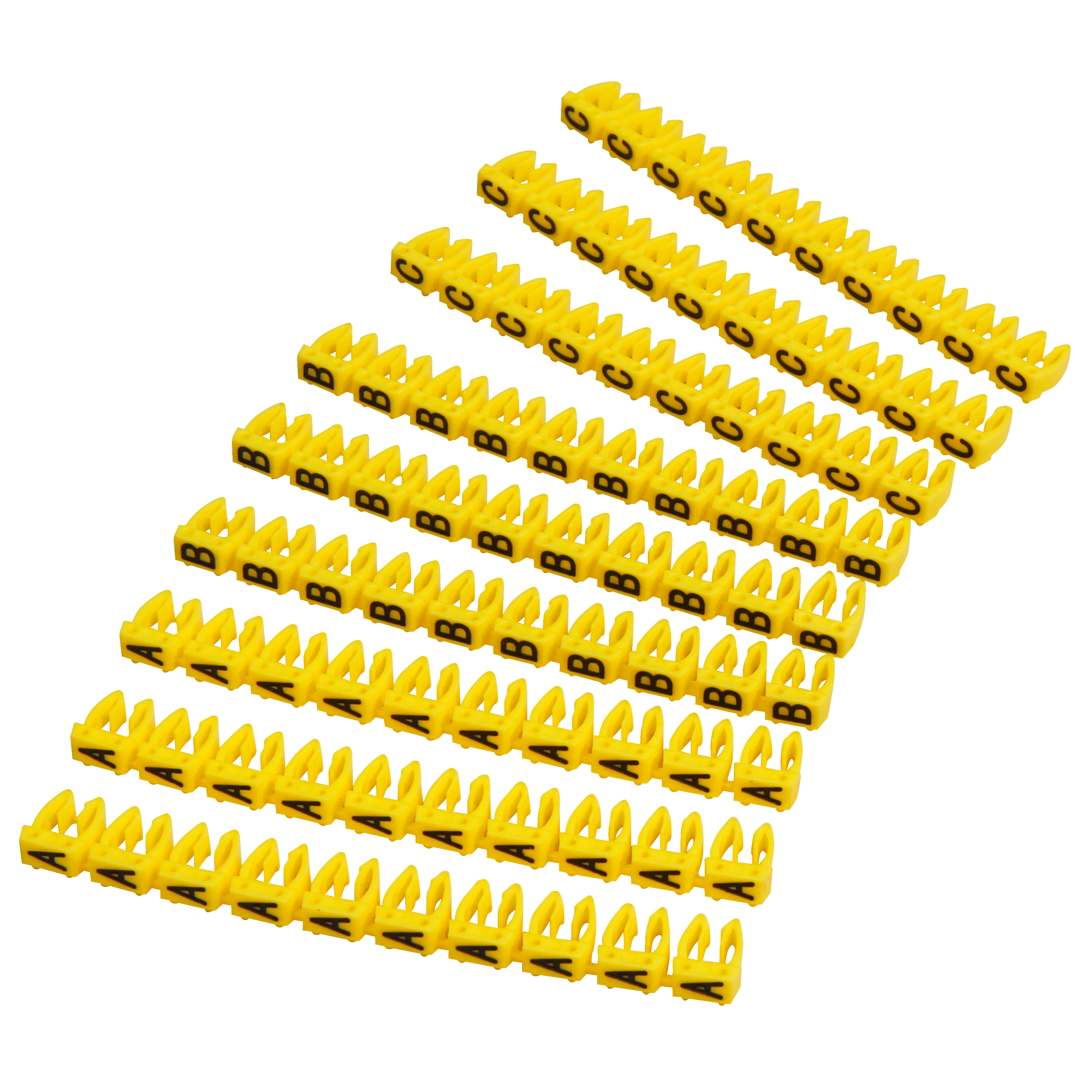Kabelmarker-Clips McPower, bedruckt mit Buchstaben, Kabeldurchmesser bis 6mm