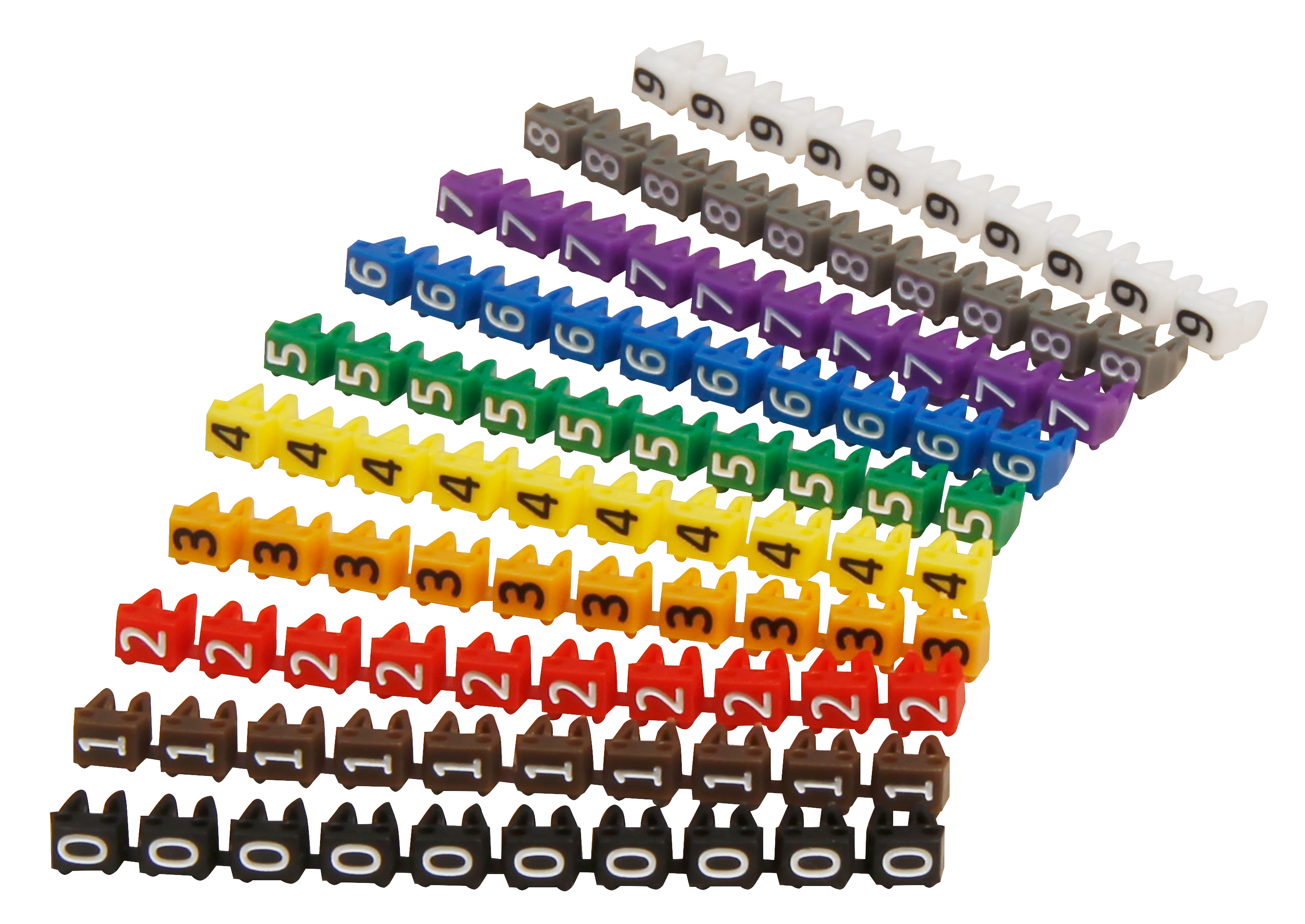 Kabelmarker-Clips McPower, bedruckt mit Ziffern 0-9, Kabeldurchmesser bis 3mm