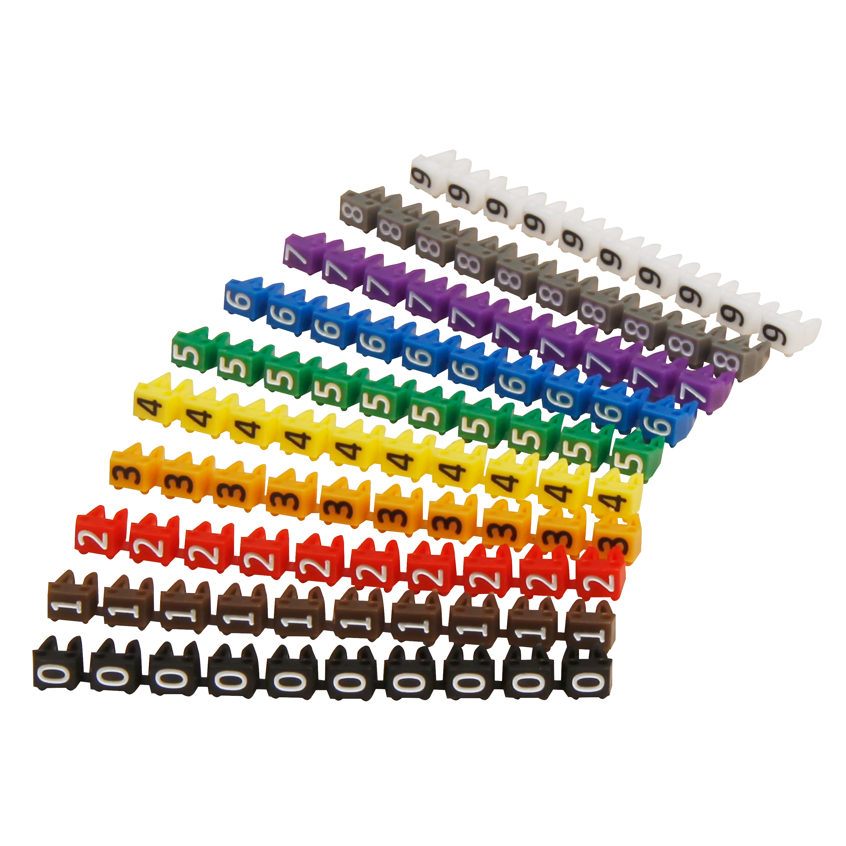 Kabelmarker Clips McPower  bedruckt mit Ziffern 0 9 Kabeldurchmesser bis