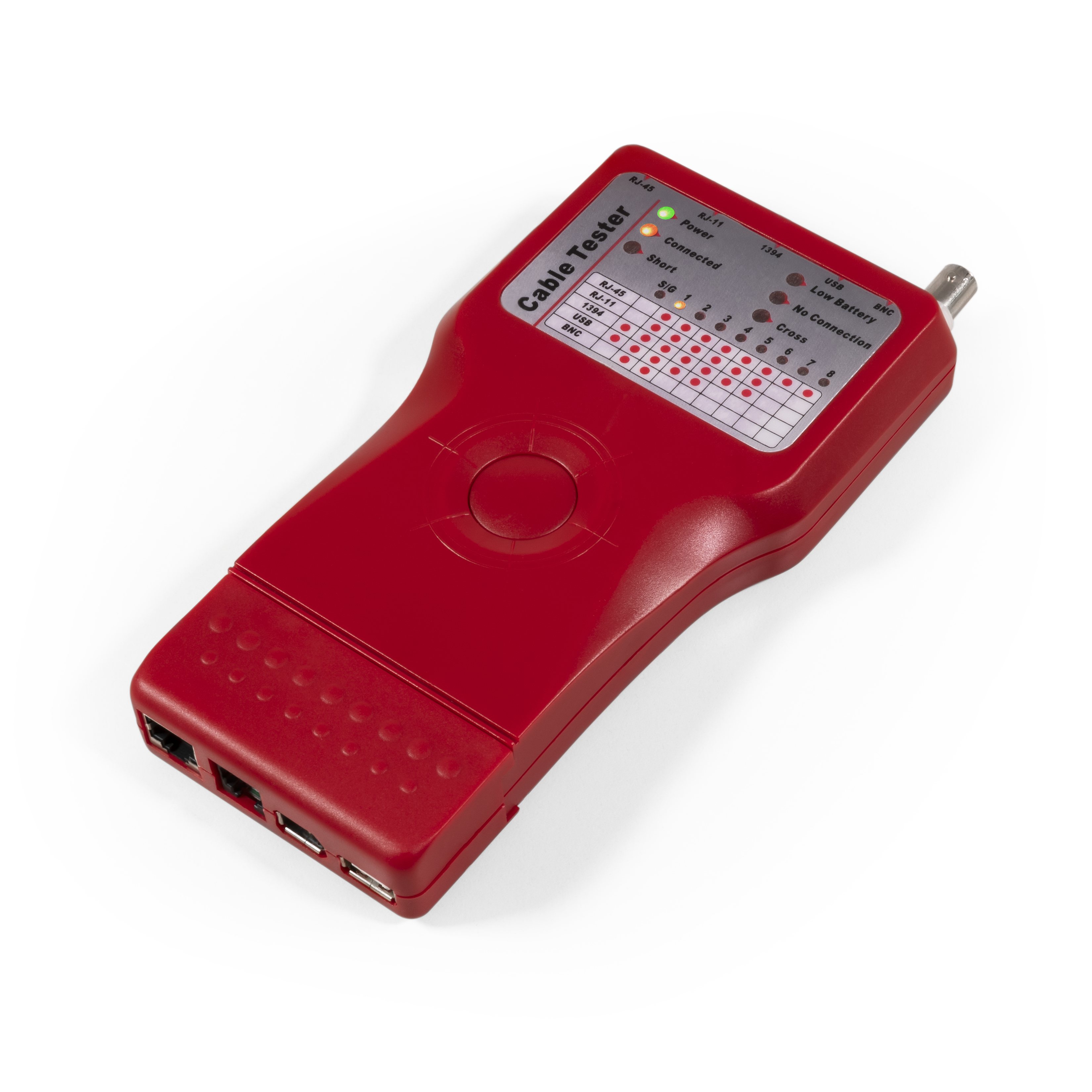 Kabeltester McPower ''KT-53'' 5in1 mit Remote Einheit, RJ11, RJ45 usw.