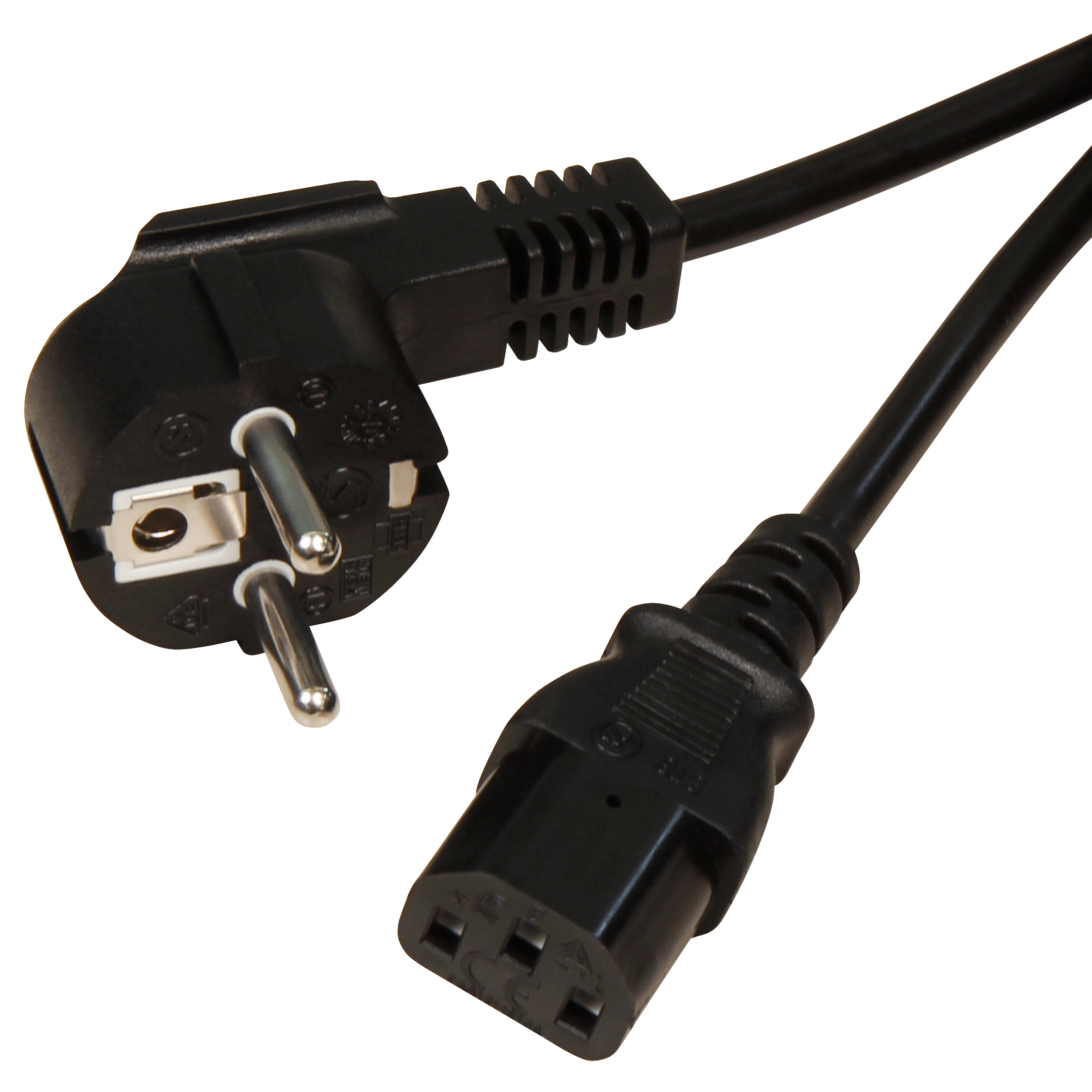 Kaltgeräte Anschlusskabel McPower, H05VV-F3G 1,00mm², 5m, 10A/250V, schwarz