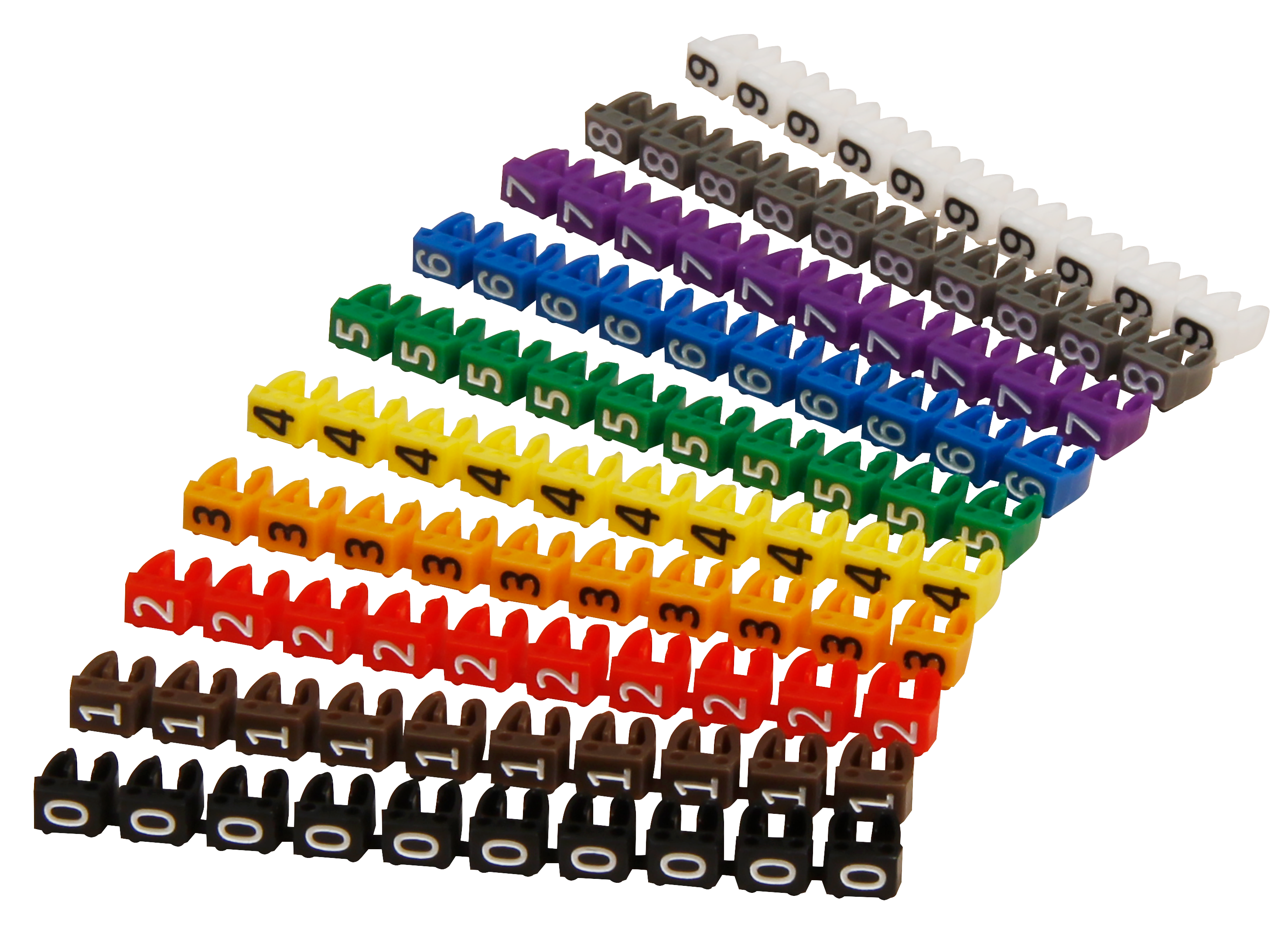 Kabelmarker-Clips McPower, bedruckt mit Ziffern 0-9, Kabeldurchmesser bis 4mm