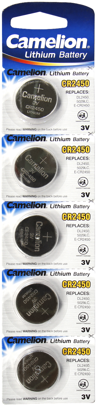 Knopfzelle CAMELION, CR2450 3,0V, Lithium, 5er-Blister