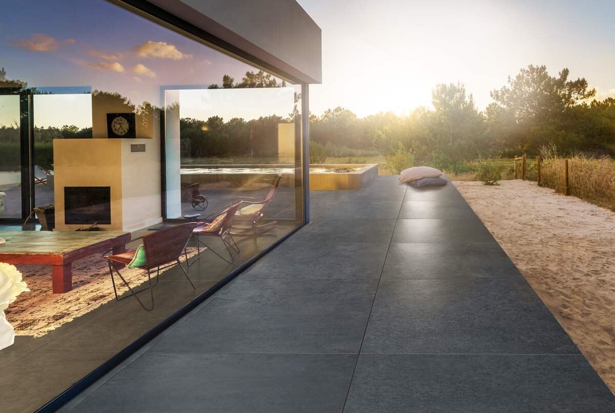 Terrassenplatte GATTEA; 120x120x2, Pizzara Black