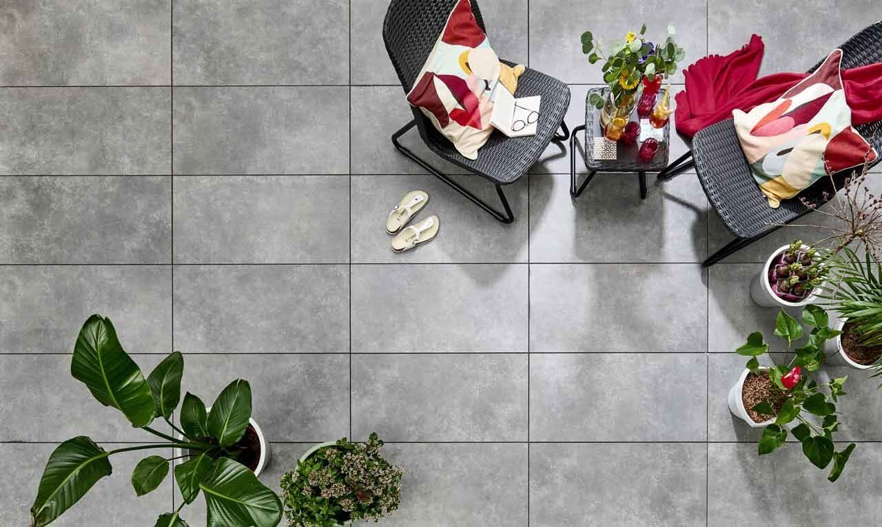 Terrassenplatte PUREA, 90x45x4, Stone Grey