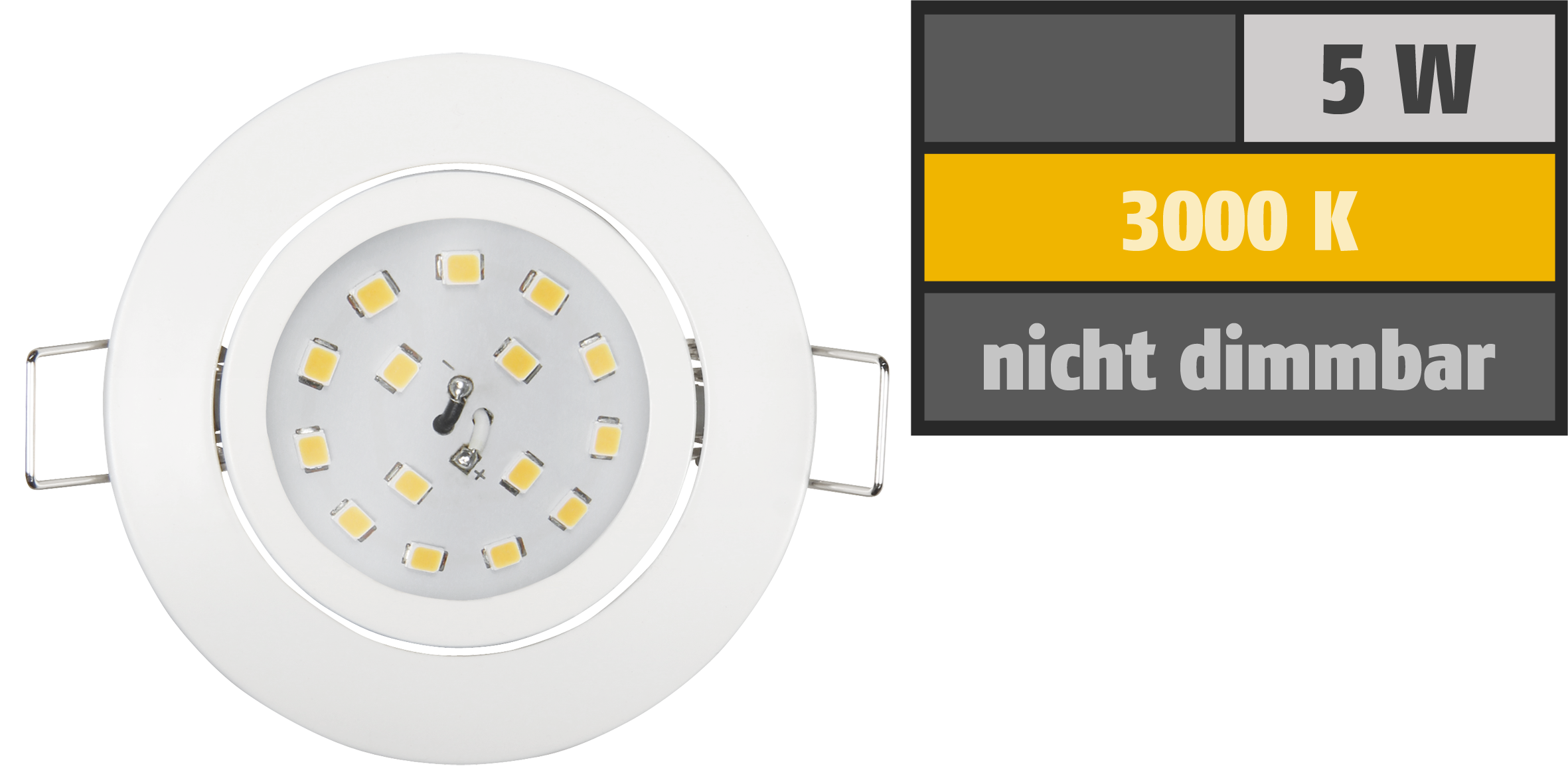 LED Einbauleuchte McShine ''Slim'' 82x28mm, 5W, 400lm, 3000K, weiß