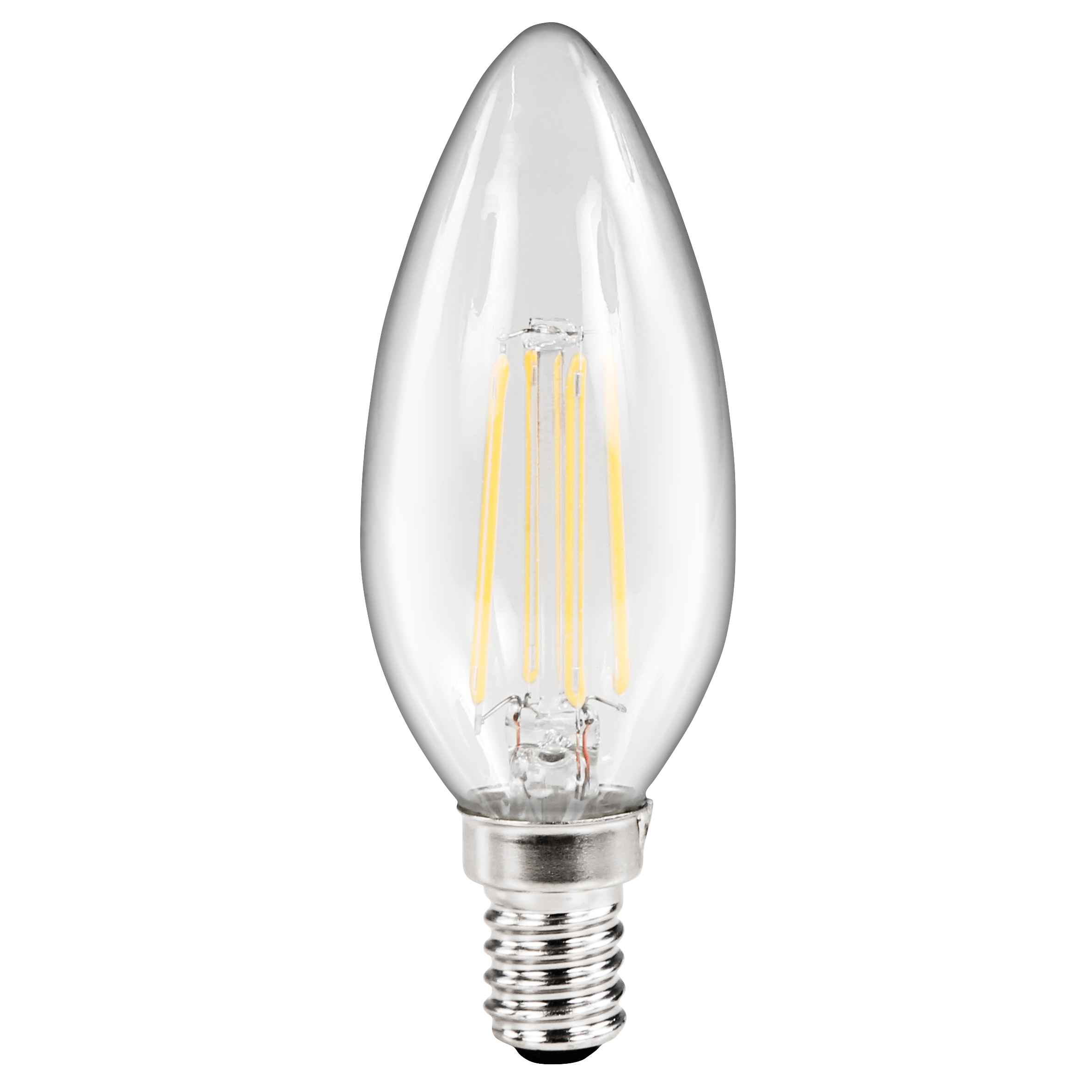 LED Filament Kerzenlampe McShine ''Filed'', E14, 4W, 490 lm, warmweiß, klar