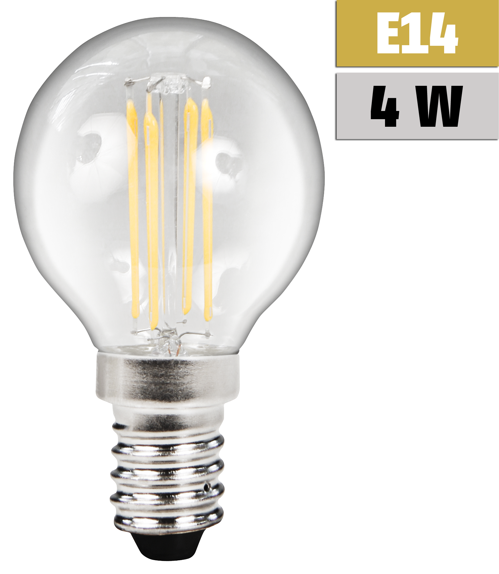LED Filament Tropfenlampe McShine ''Filed'', E14, 4W, 490lm, warmweiß