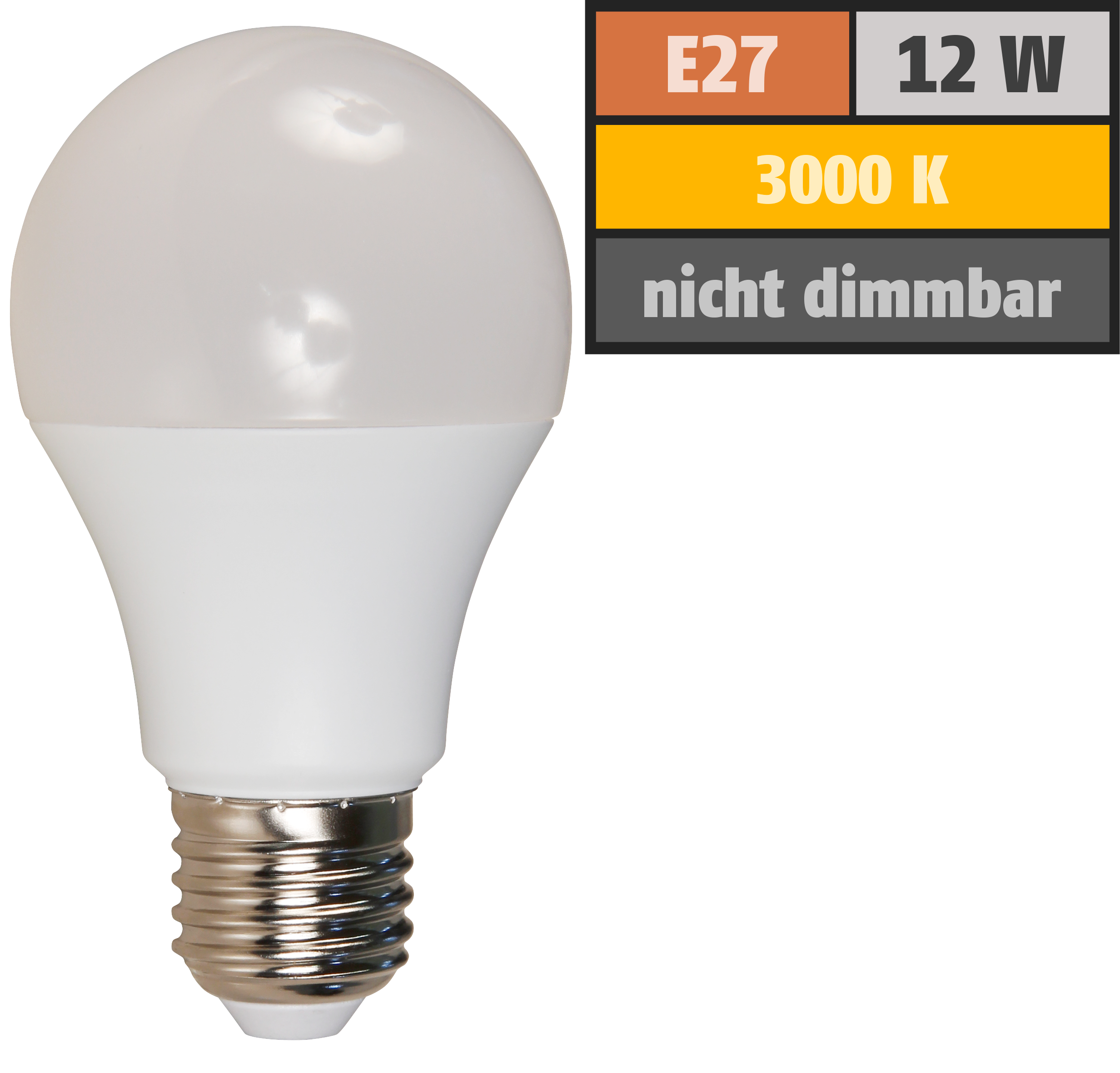 LED-Glühlampe McShine ''Brill95'' E27, 12W, 1.000lm, 240°, warmweiß, Ra >95